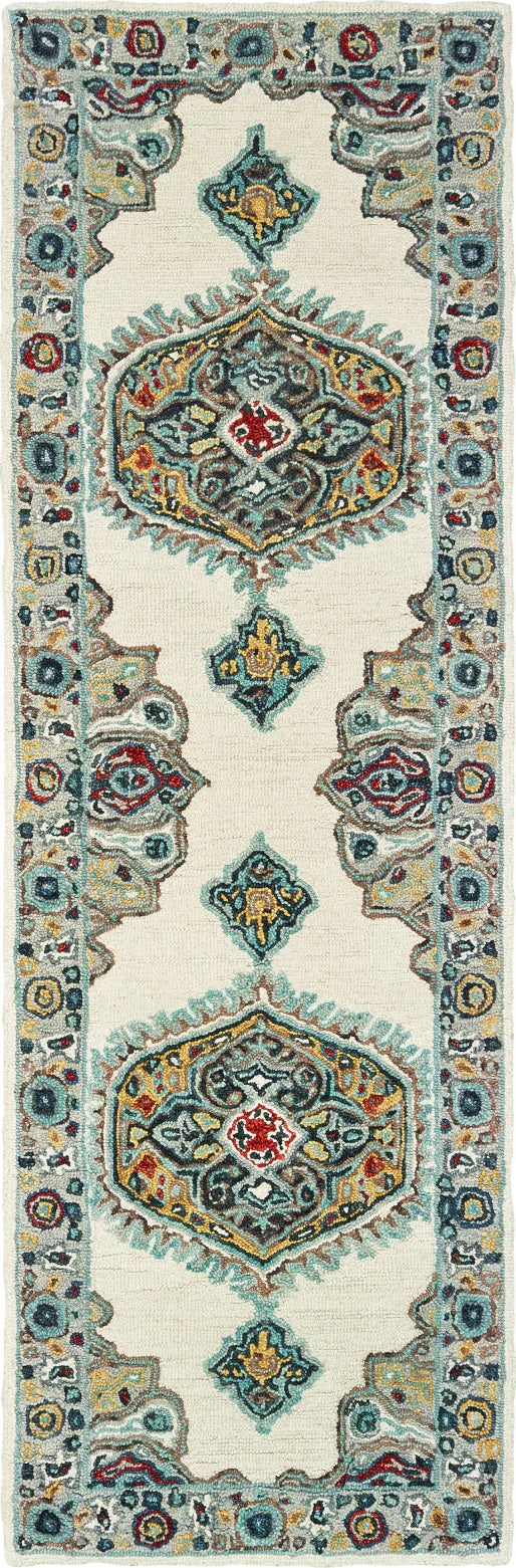 Oriental Weavers ZAHRA 75505 Ivory Grey Traditional Tufted Rug