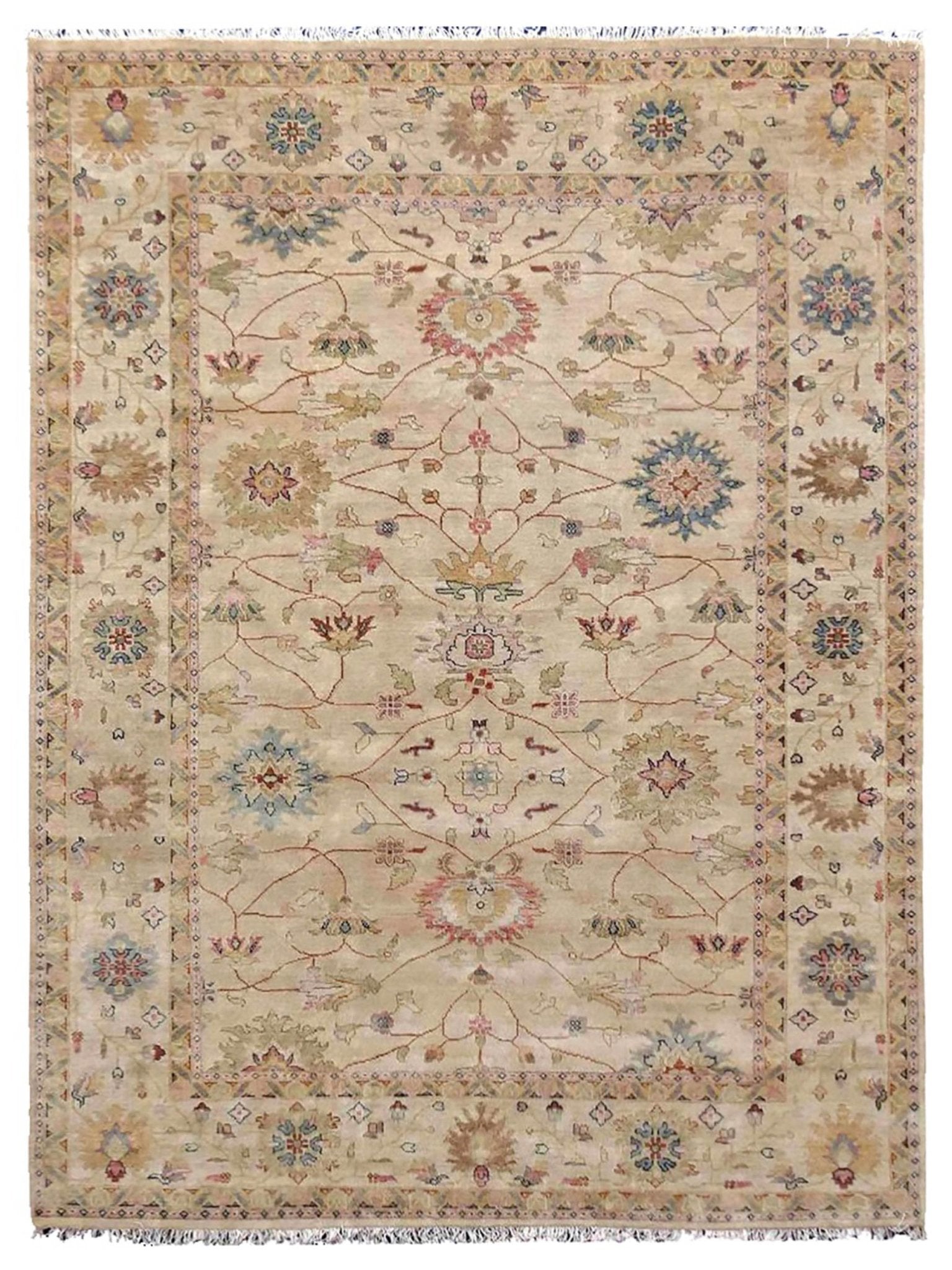 Artisan Priscilla Ivory Beige Traditional Knotted Rug - Rugs - Artisan - Atlanta Designer Rugs