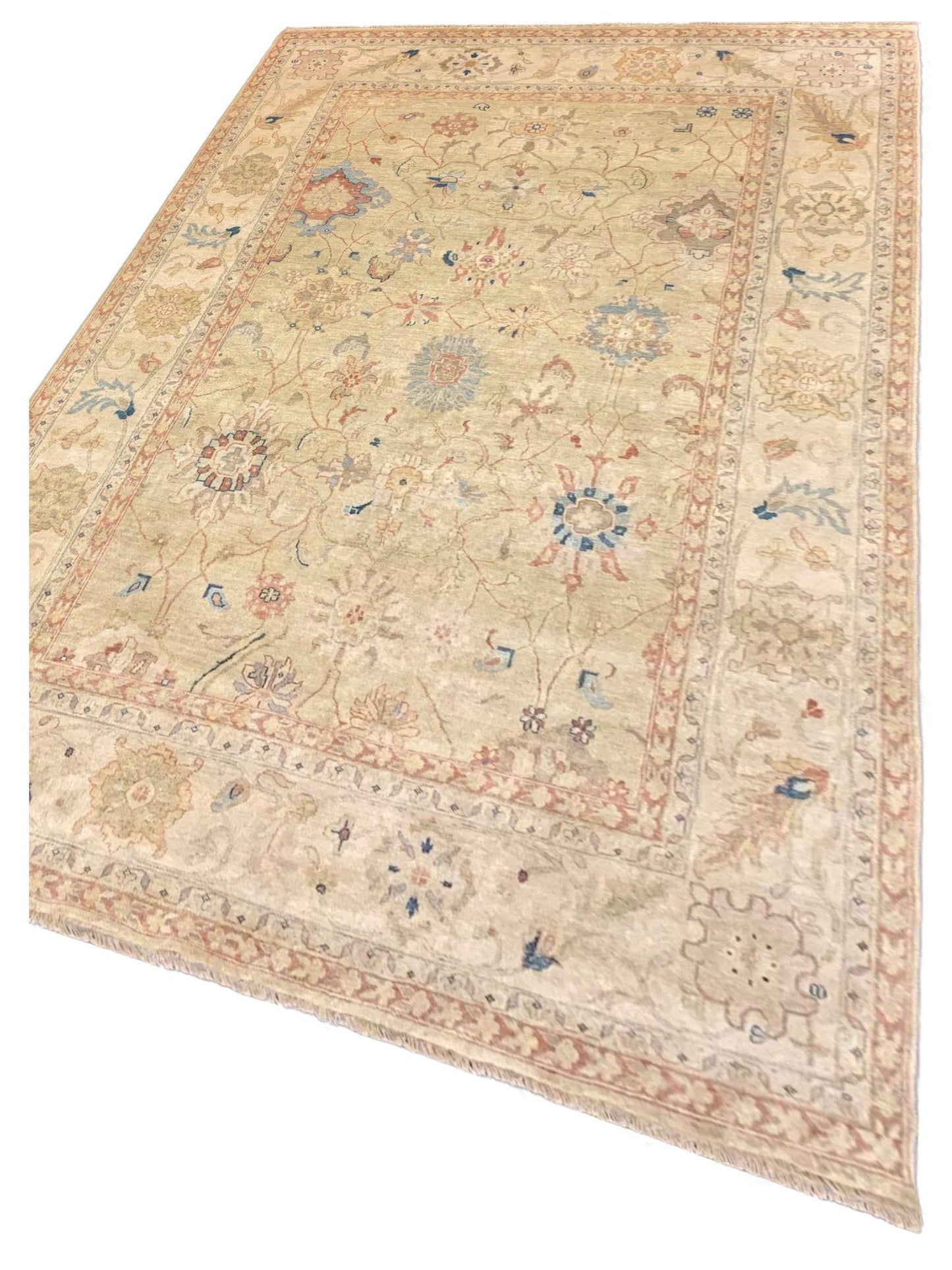 Artisan Priscilla Lt.Green Ivory Traditional Knotted Rug - Rugs - Artisan - Atlanta Designer Rugs