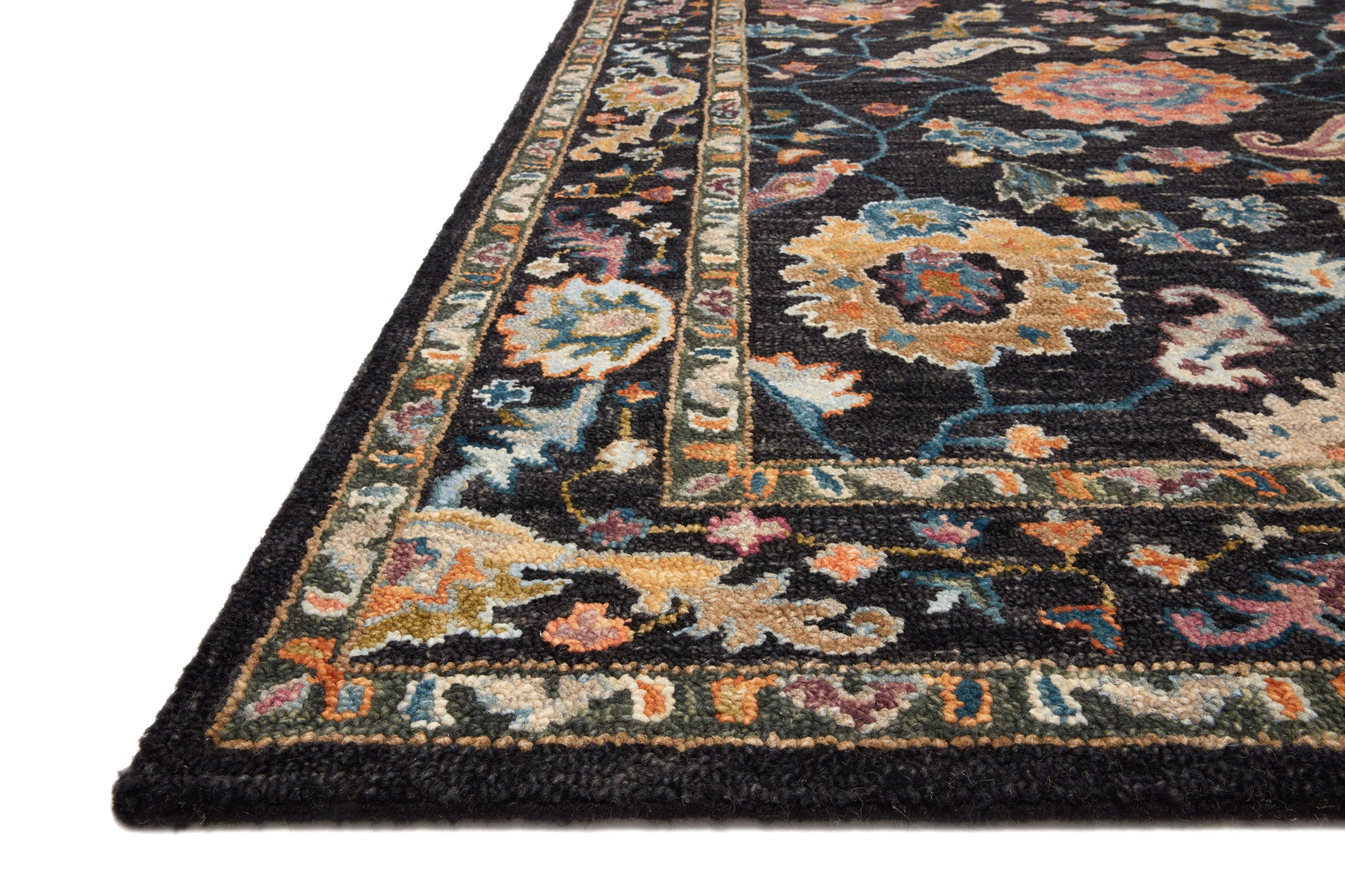 Loloi PADMA PMA-01 Black Multi Transitional Hooked Rug