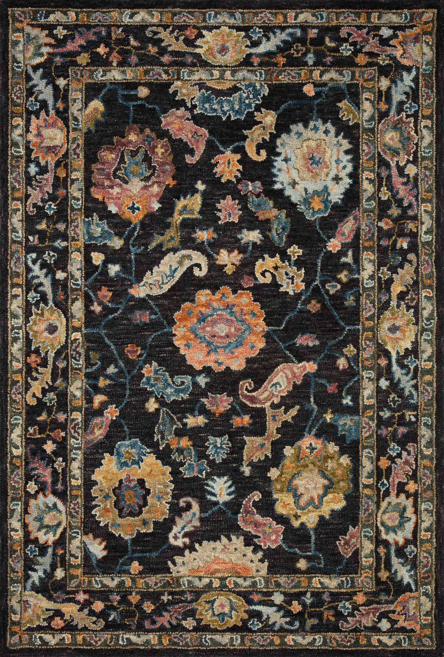 Loloi PADMA PMA-01 Black Multi Transitional Hooked Rug