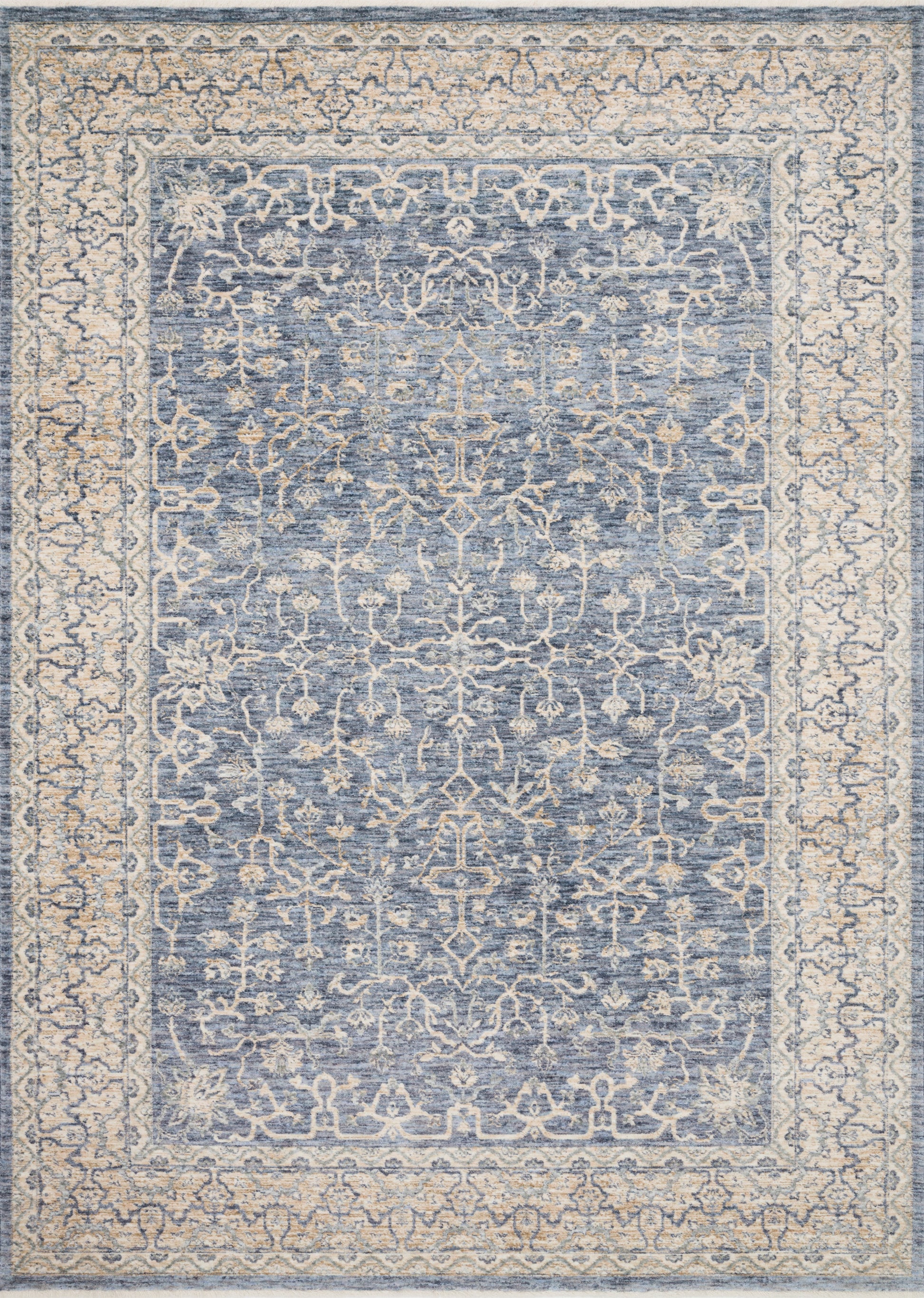 Loloi PANDORA PAN-04 Dark Blue Ivory Traditional Power Loomed Rug