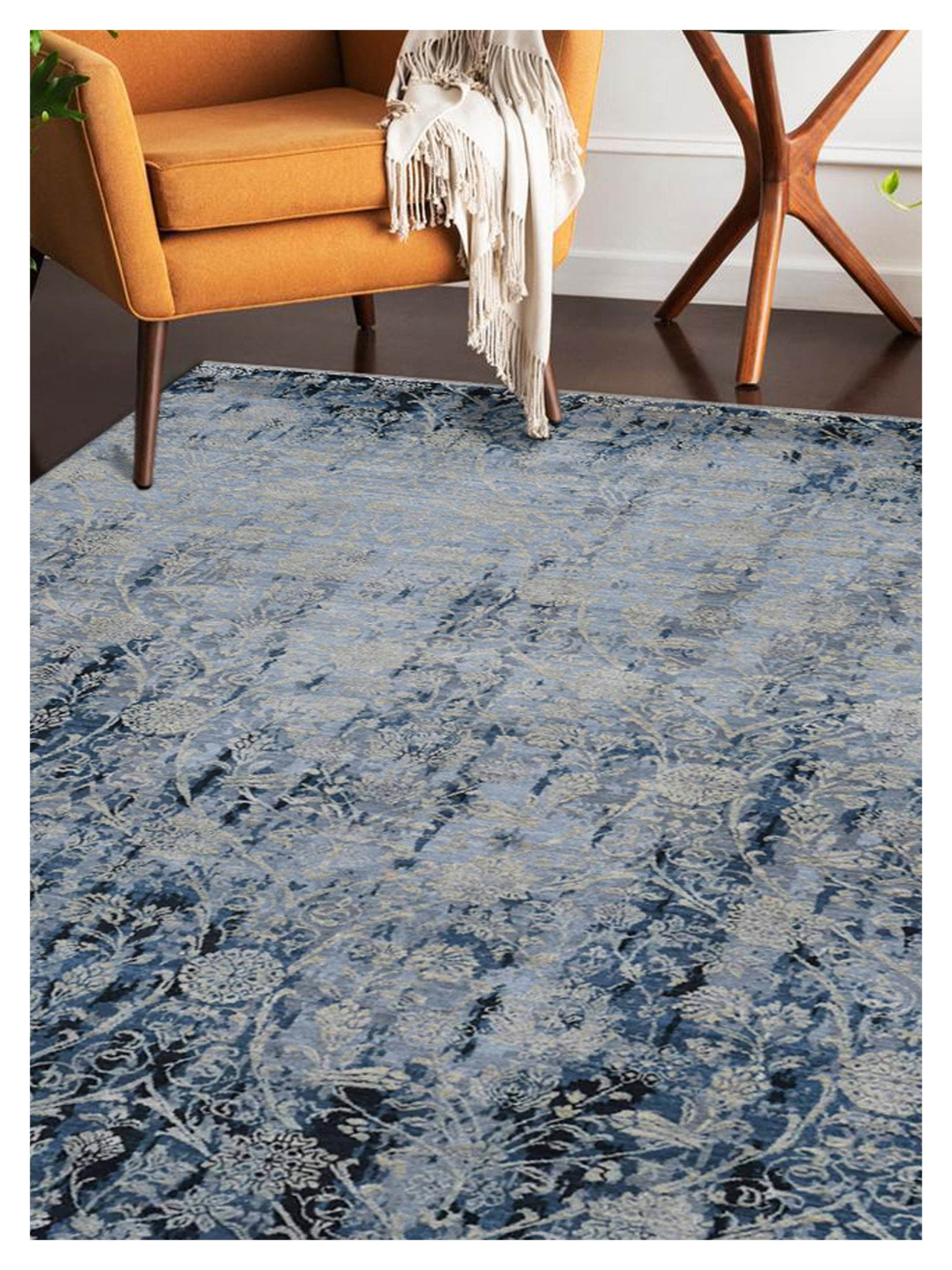 Limited PARKES PA - 563 Water Blue Transitional Knotted Rug - Rugs - Limited - Atlanta Designer Rugs