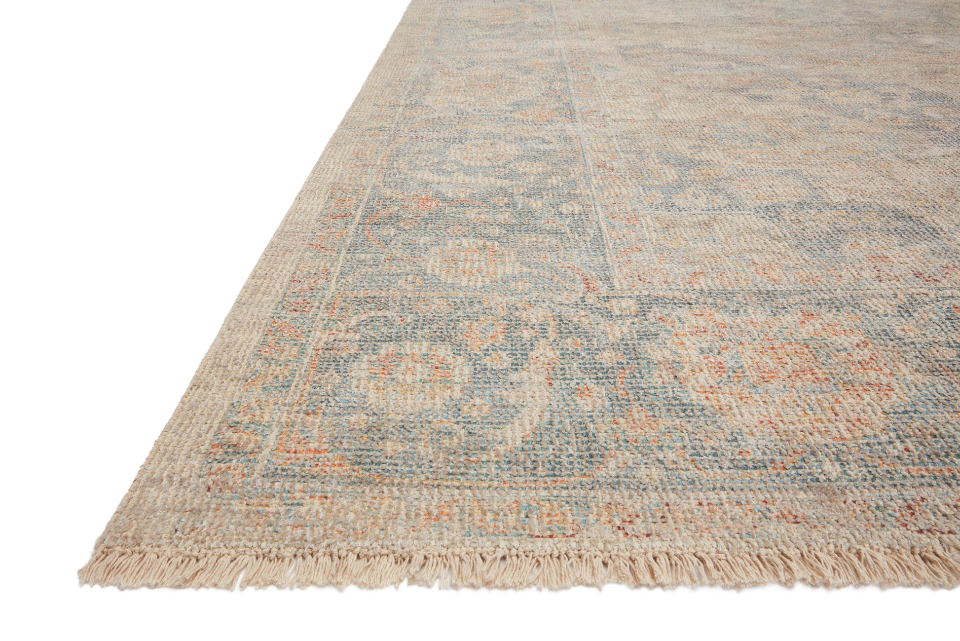 Loloi PRIYA PRY-08 Bone Bluestone Transitional Hand Woven Rug