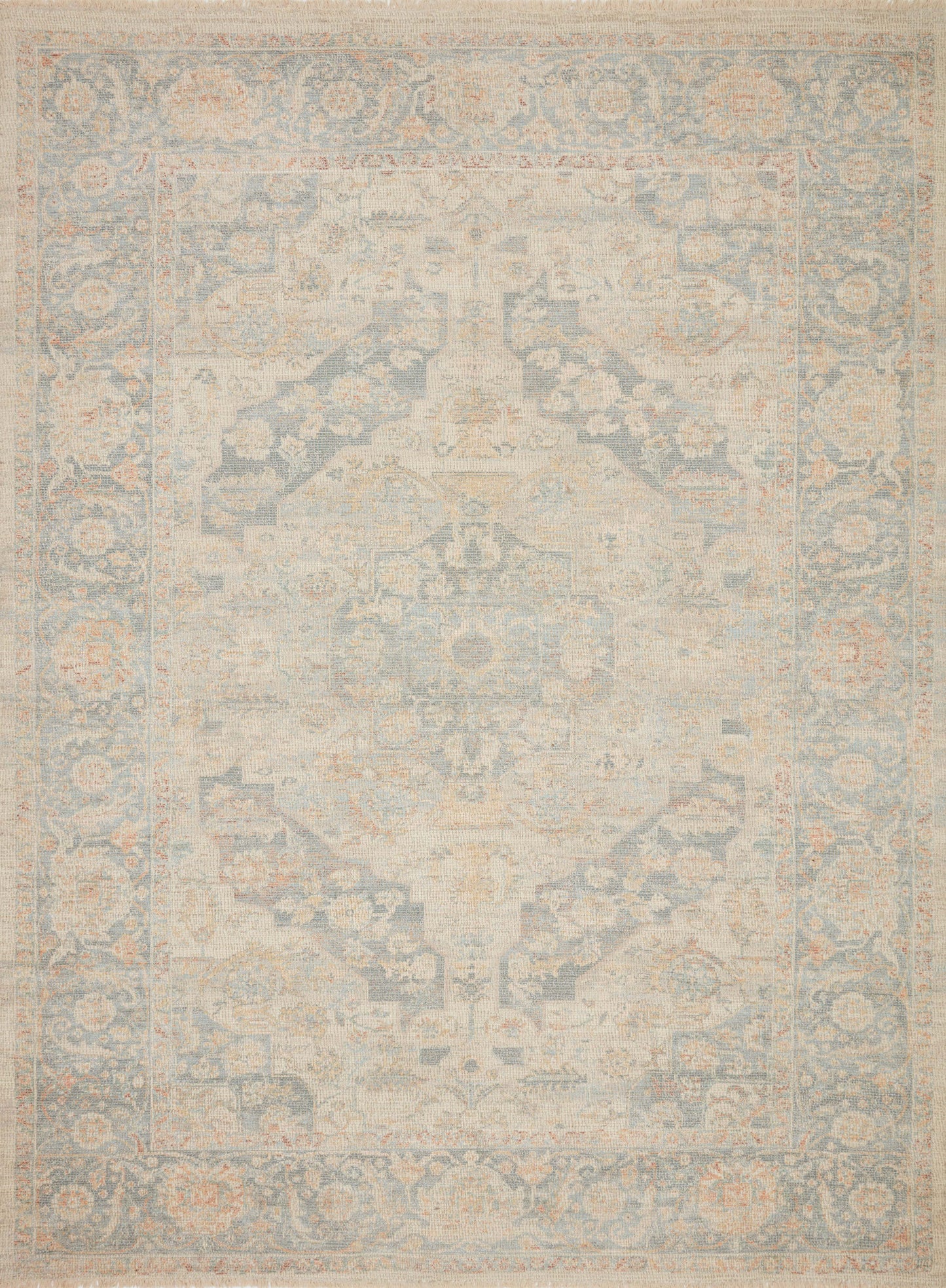 Loloi PRIYA PRY-08 Bone Bluestone Transitional Hand Woven Rug