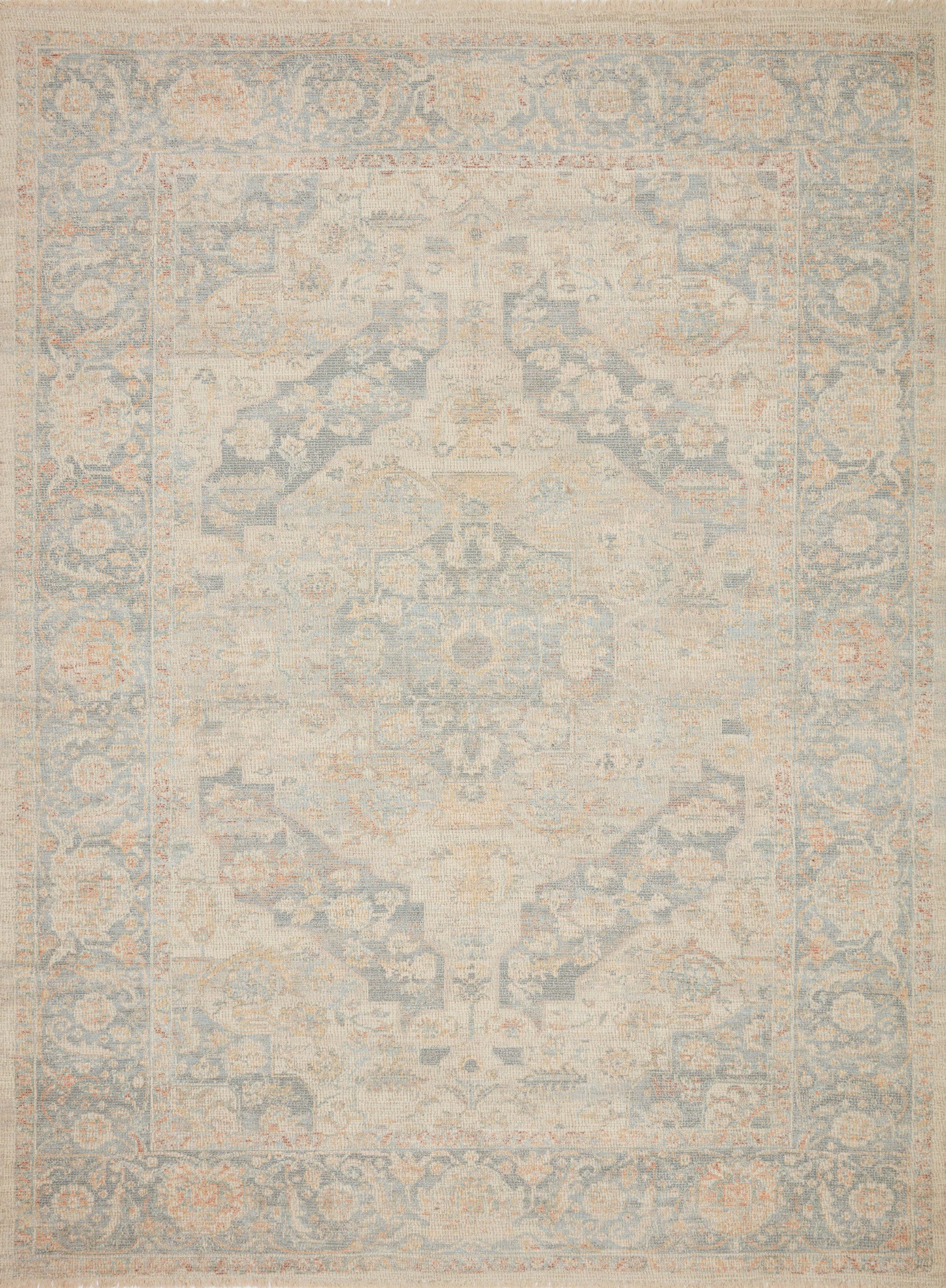 Loloi PRIYA PRY-08 Bone Bluestone Transitional Hand Woven Rug