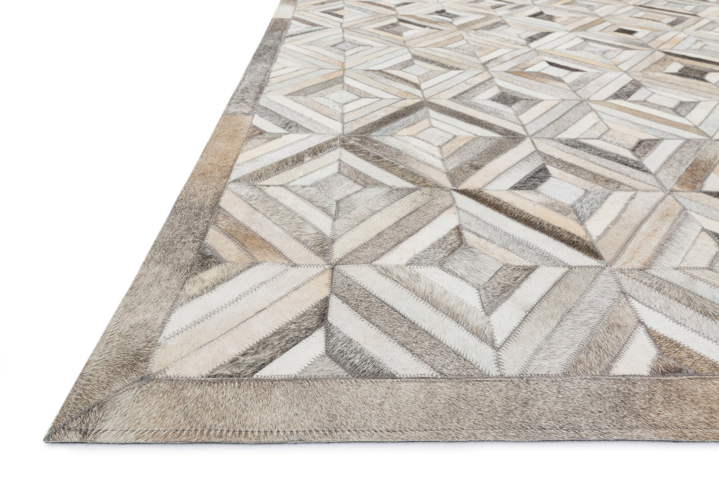 Loloi PROMENADE PO-01 Ivory Grey Contemporary Hand Stitched Rug