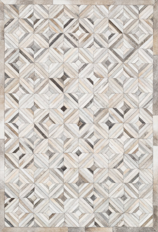 Loloi PROMENADE PO-01 Ivory Grey Contemporary Hand Stitched Rug