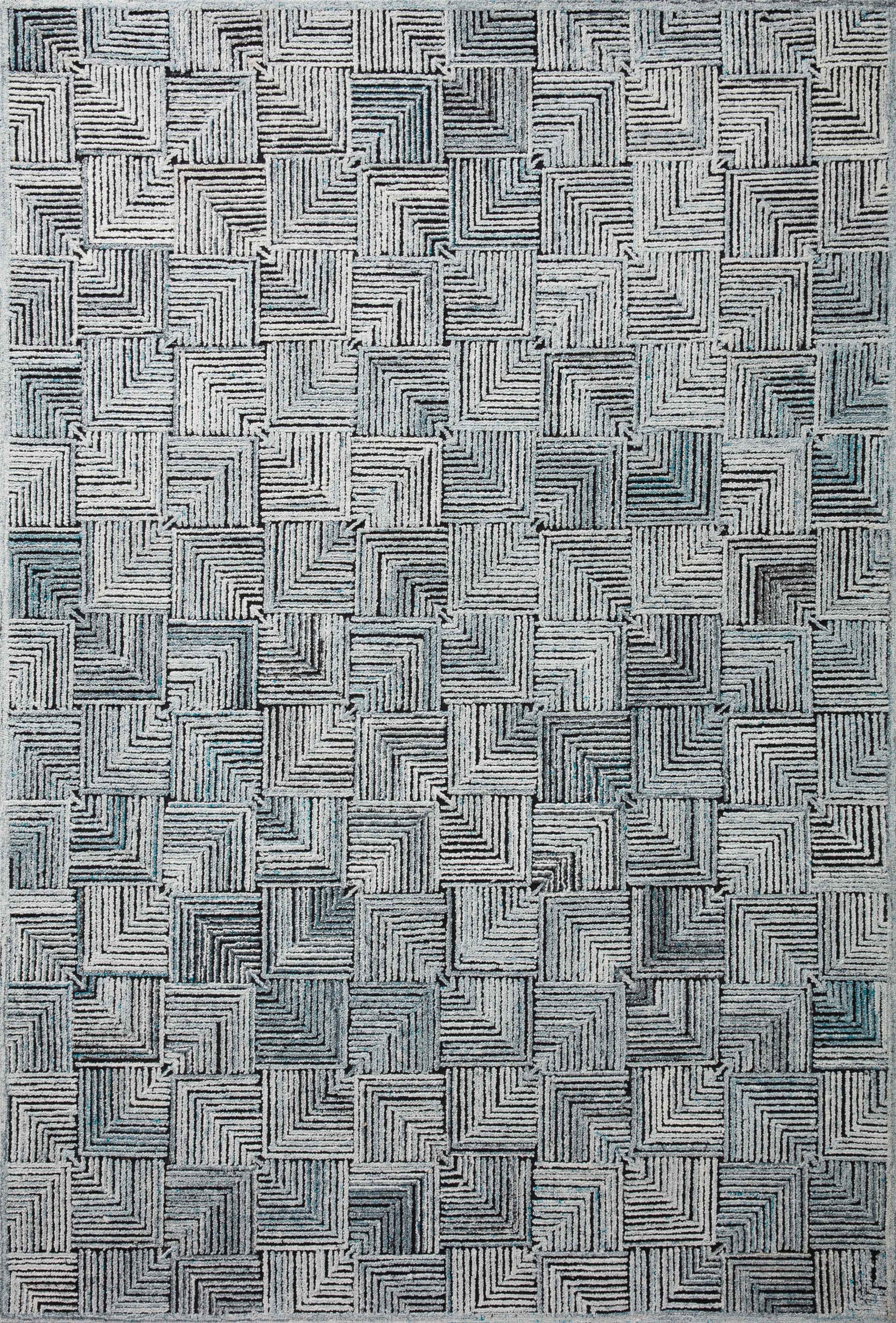 Loloi PRESCOTT PRE-03 Arctic Blue Contemporary Hooked Rug