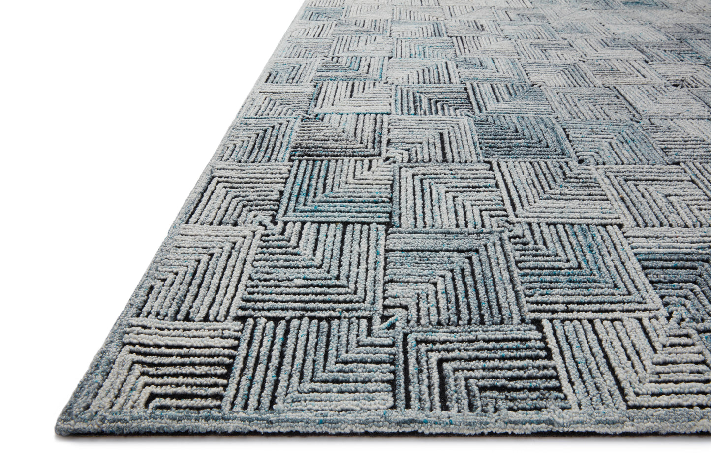 Loloi PRESCOTT PRE-03 Arctic Blue Contemporary Hooked Rug