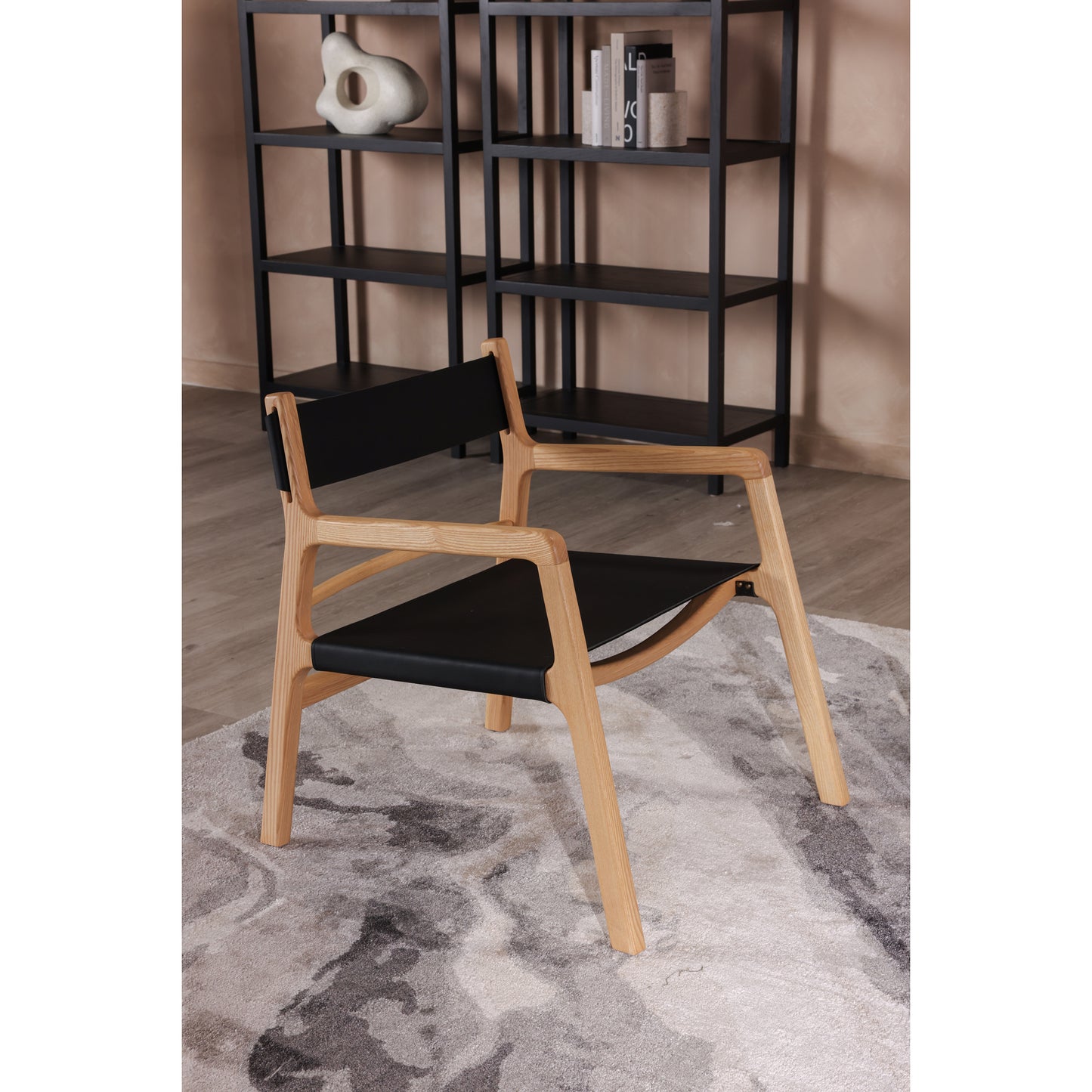 Moes Home Accent Chairs Kolding Black Mid-Century Modern Furniture