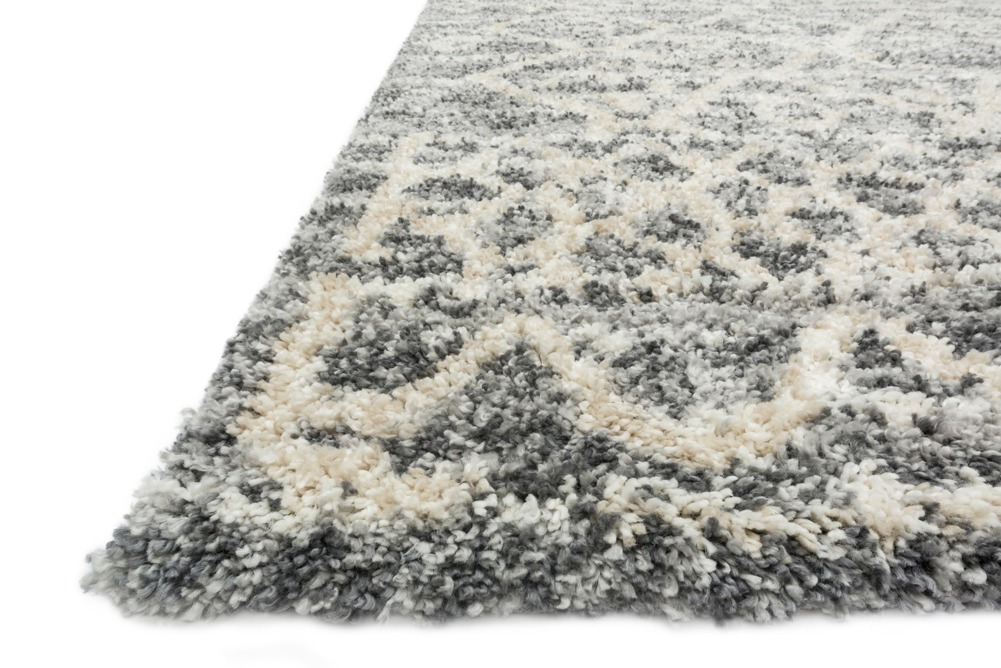 Loloi QUINCY QC-02 Graphite Beige Shag Power Loomed Rug