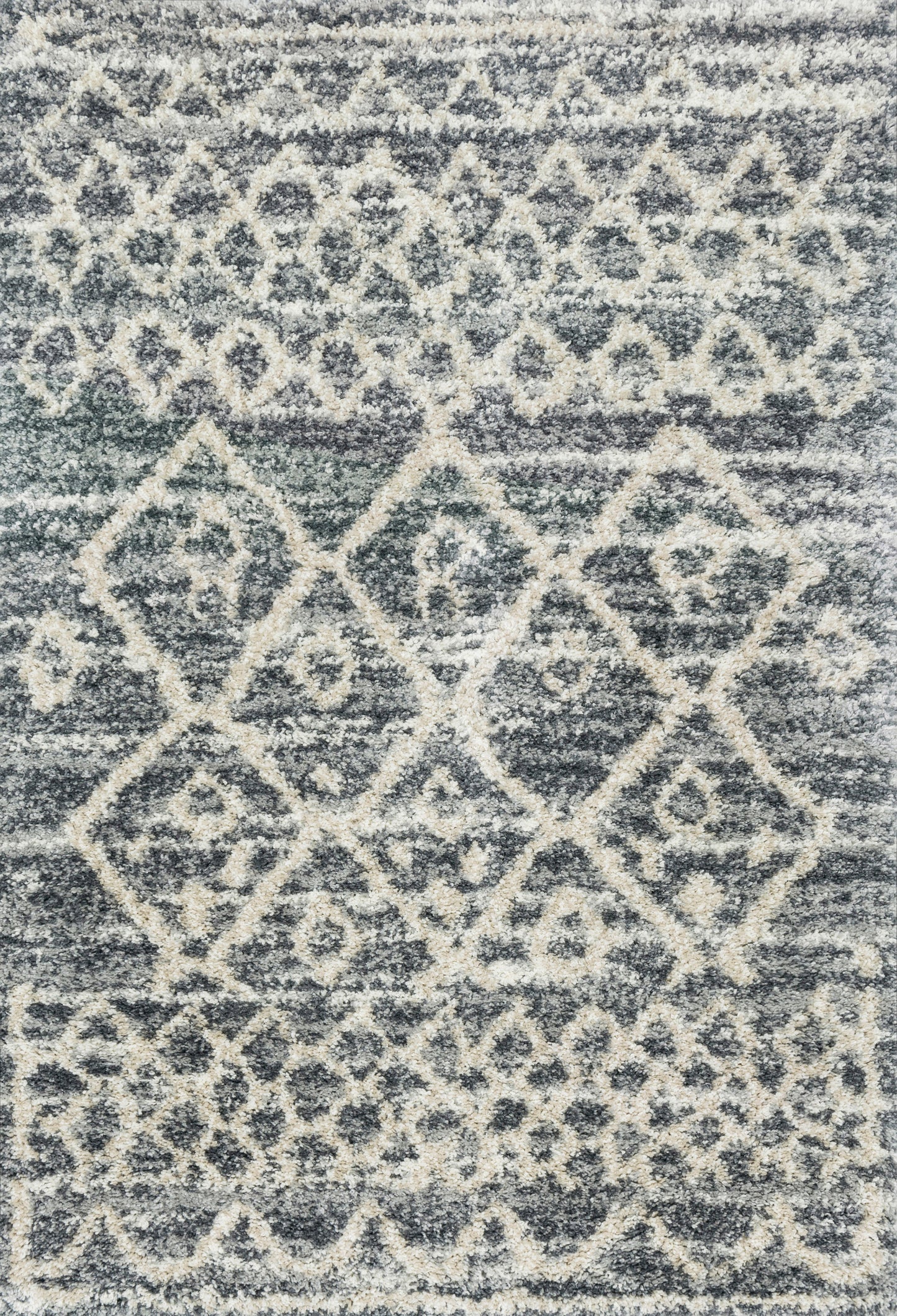 Loloi QUINCY QC-02 Graphite Beige Shag Power Loomed Rug