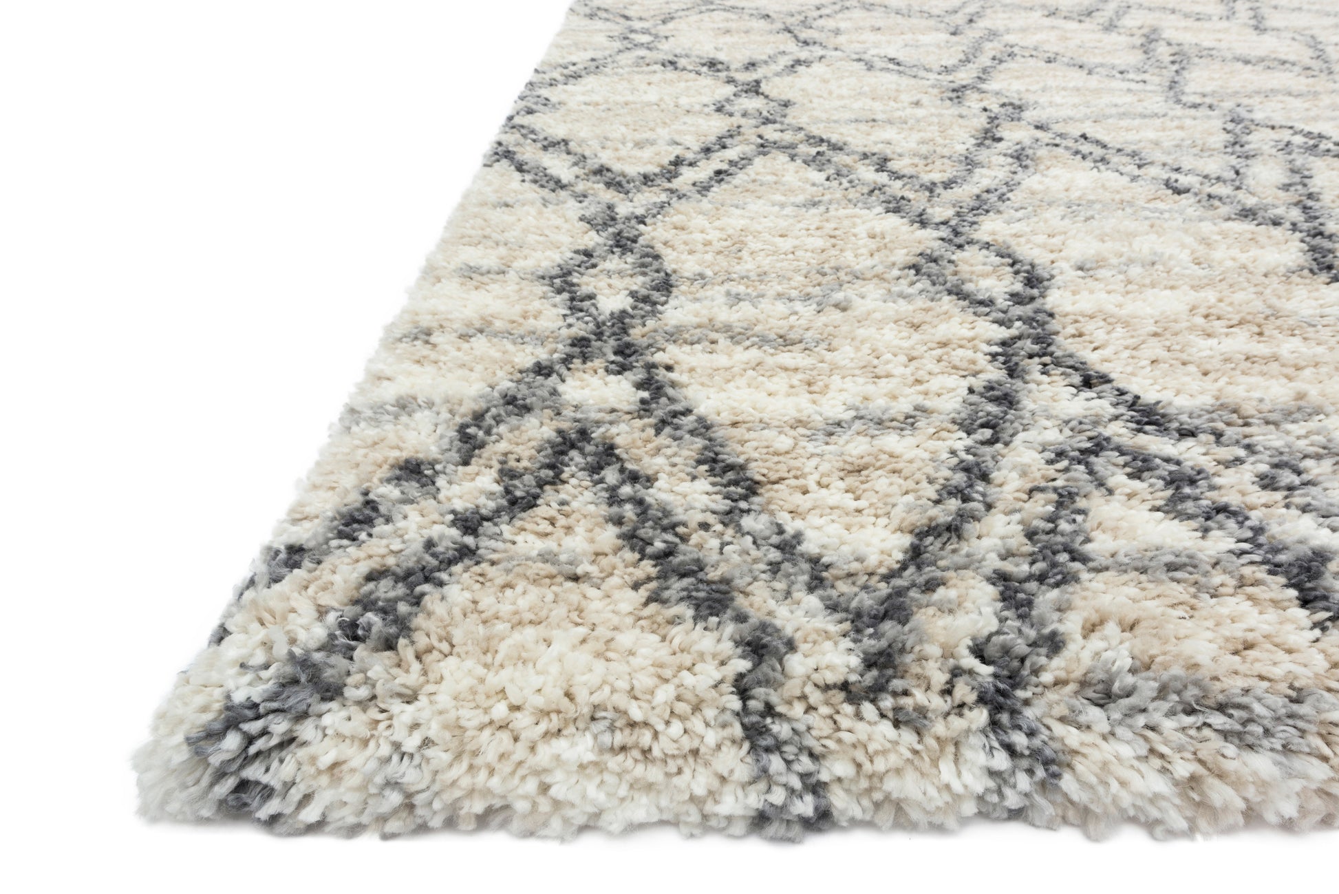 Loloi QUINCY QC-04 Sand Graphite Shag Power Loomed Rug