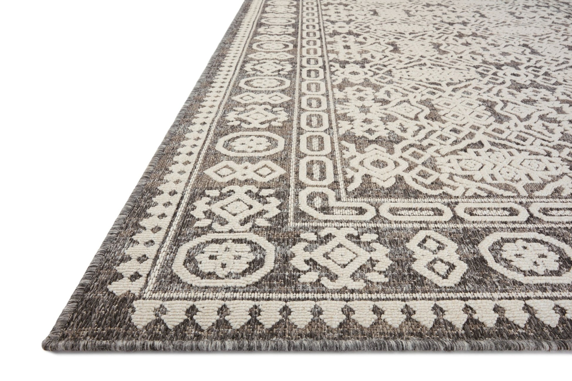 Loloi II Rainier RAI - 02 Pebble Ivory Indoor/Outdoor Power Loomed Rug - Rugs - Loloi II - Atlanta Designer Rugs