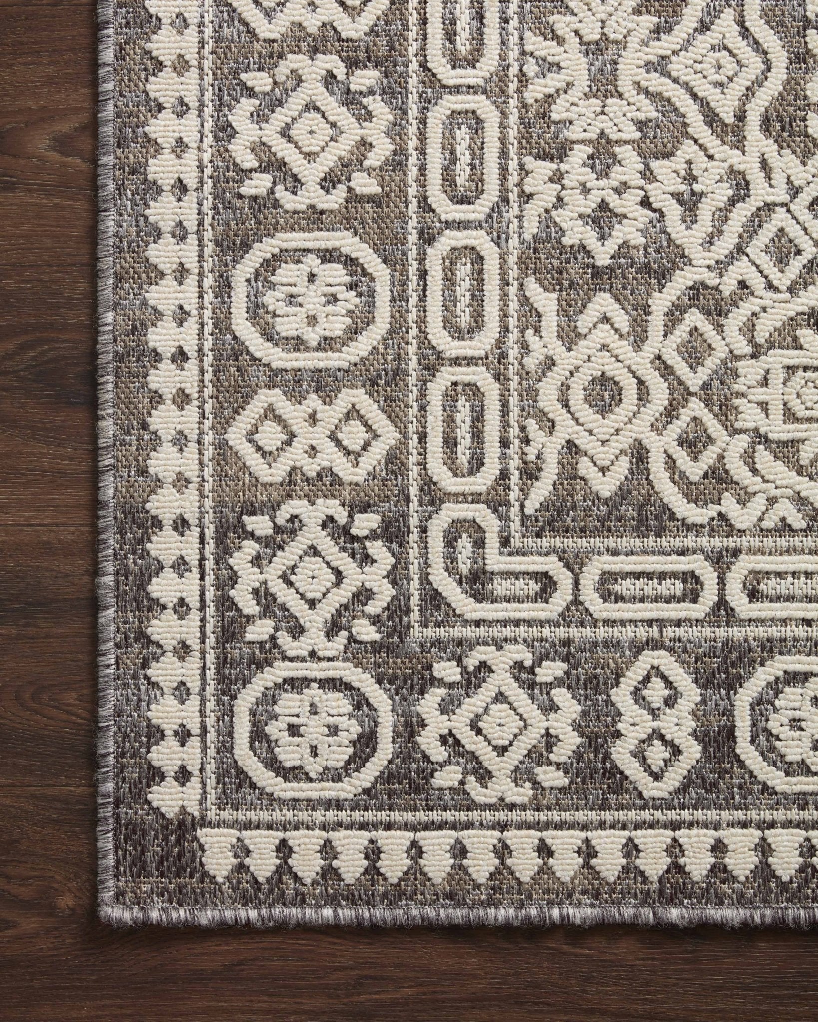 Loloi II Rainier RAI - 02 Pebble Ivory Indoor/Outdoor Power Loomed Rug - Rugs - Loloi II - Atlanta Designer Rugs