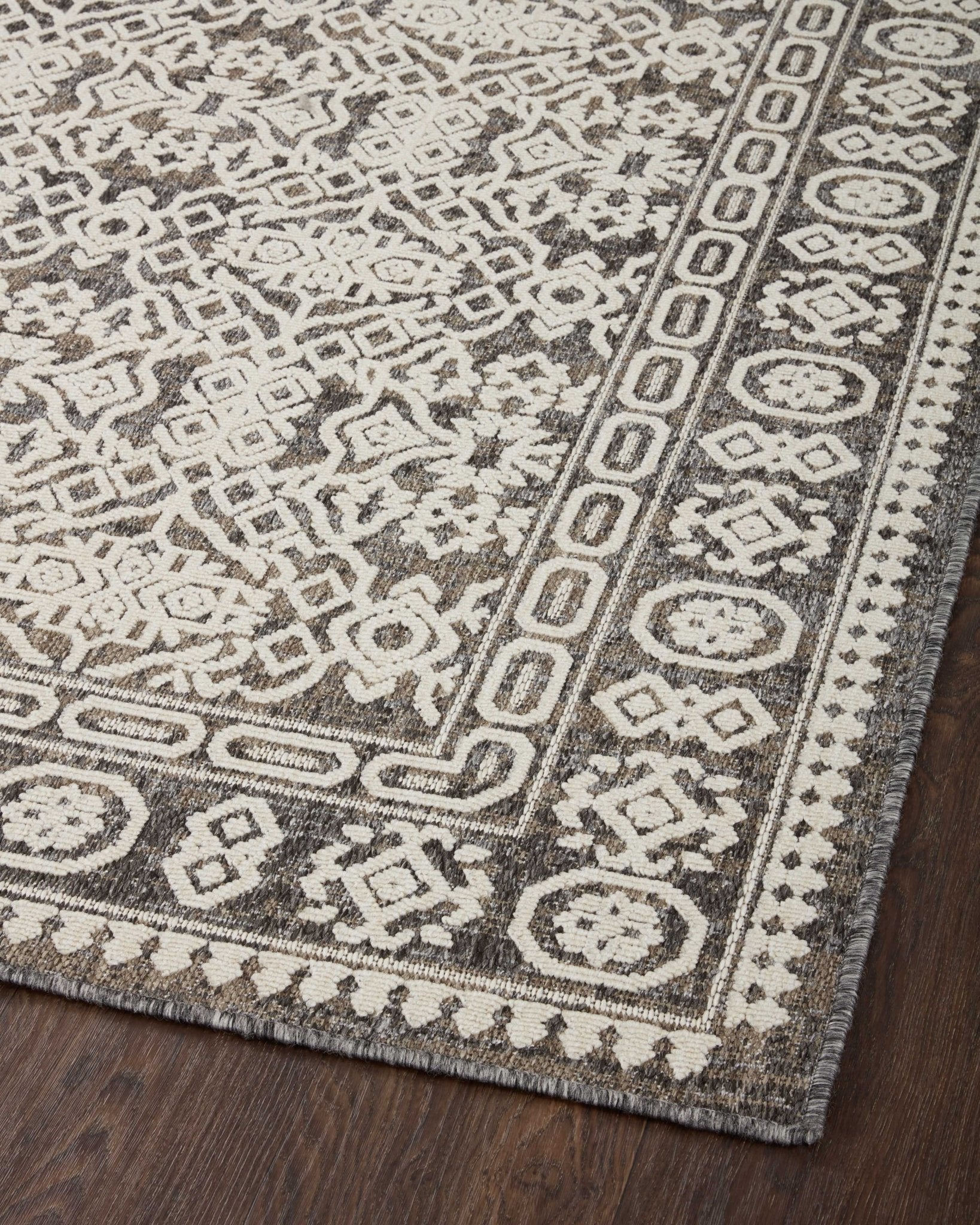 Loloi II Rainier RAI - 02 Pebble Ivory Indoor/Outdoor Power Loomed Rug - Rugs - Loloi II - Atlanta Designer Rugs