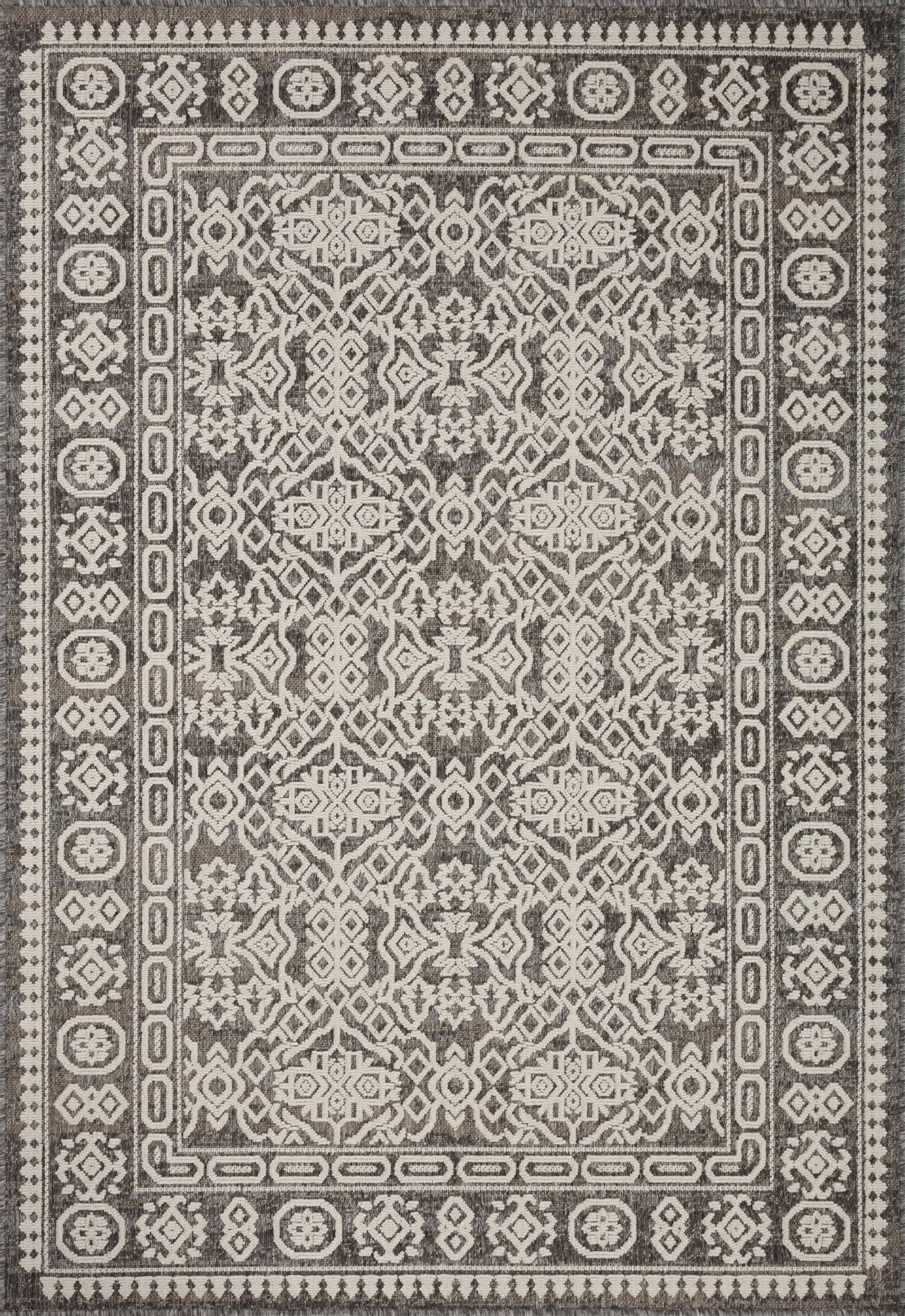 Loloi II Rainier RAI - 02 Pebble Ivory Indoor/Outdoor Power Loomed Rug - Rugs - Loloi II - Atlanta Designer Rugs