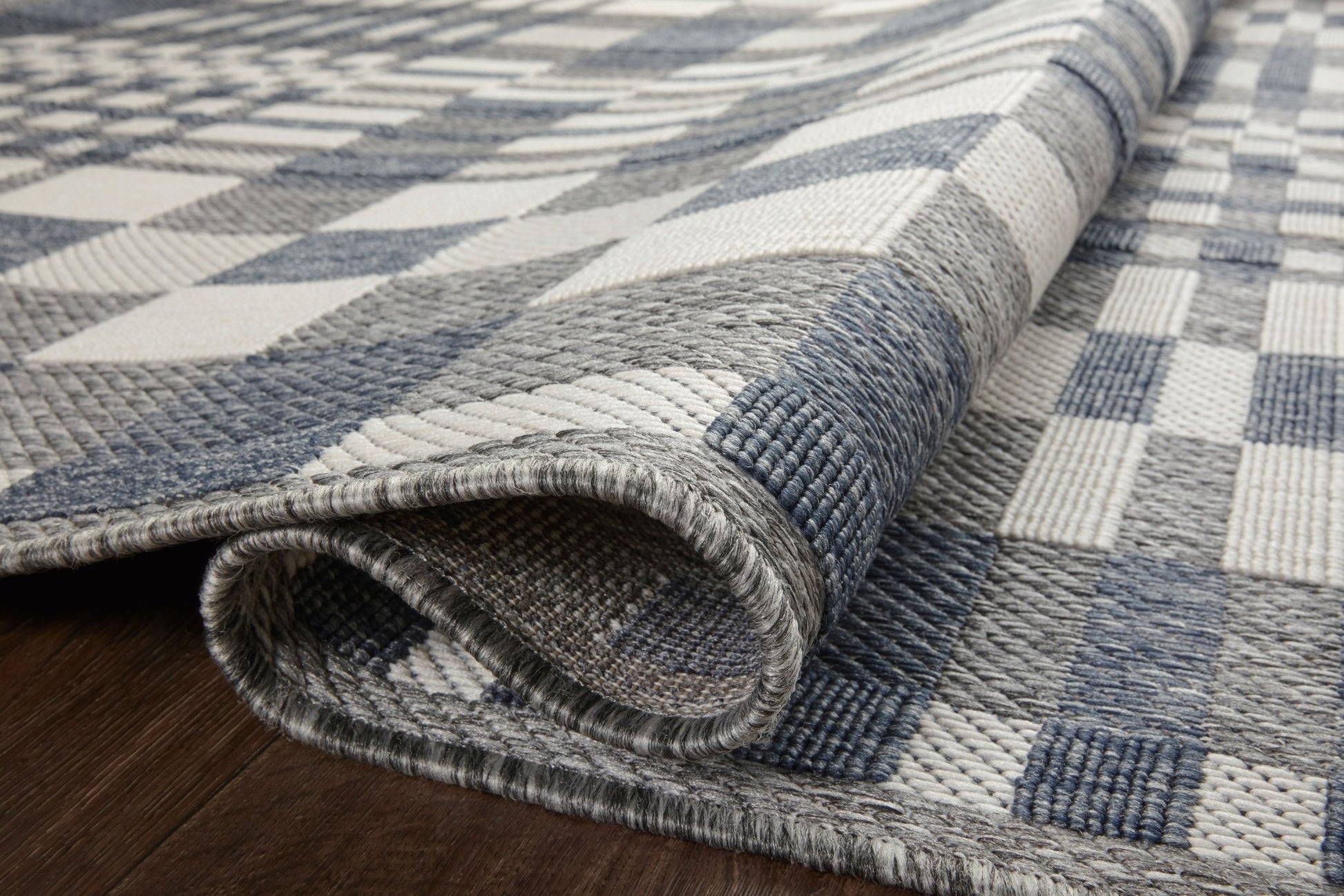 Loloi II Rainier RAI - 04 Ivory Denim Indoor/Outdoor Power Loomed Rug - Rugs - Loloi II - Atlanta Designer Rugs