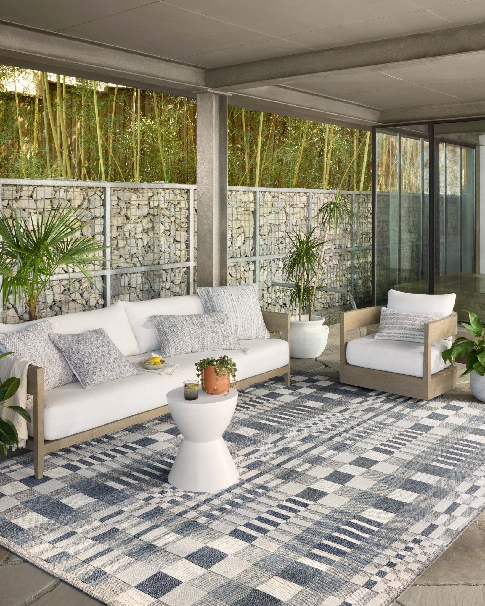 Loloi II Rainier RAI - 04 Ivory Denim Indoor/Outdoor Power Loomed Rug - Rugs - Loloi II - Atlanta Designer Rugs