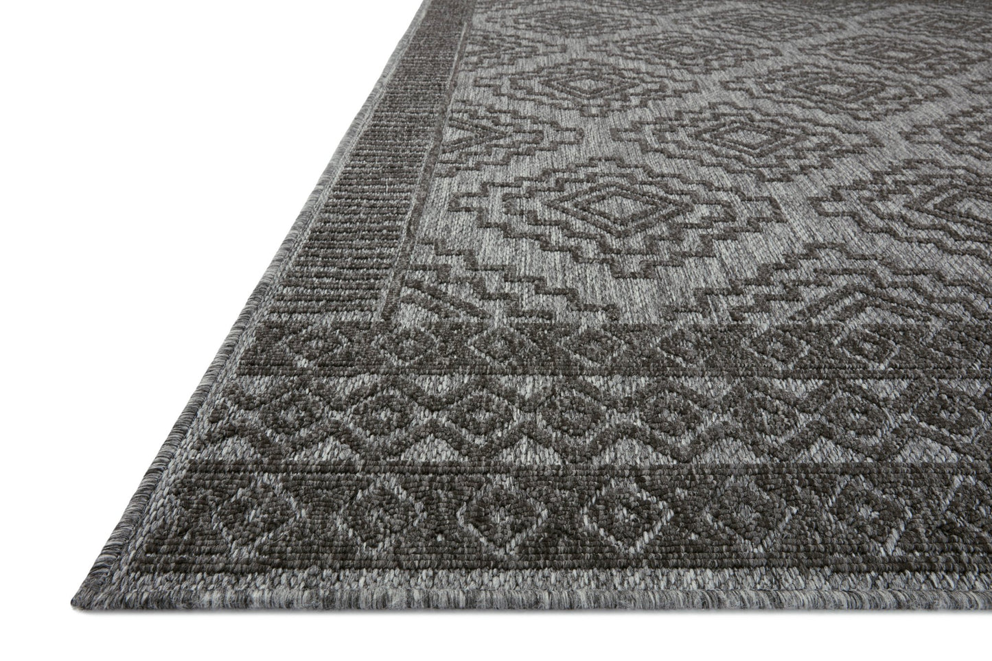 Loloi II Rainier RAI - 06 Grey Charcoal Indoor/Outdoor Power Loomed Rug - Rugs - Loloi II - Atlanta Designer Rugs