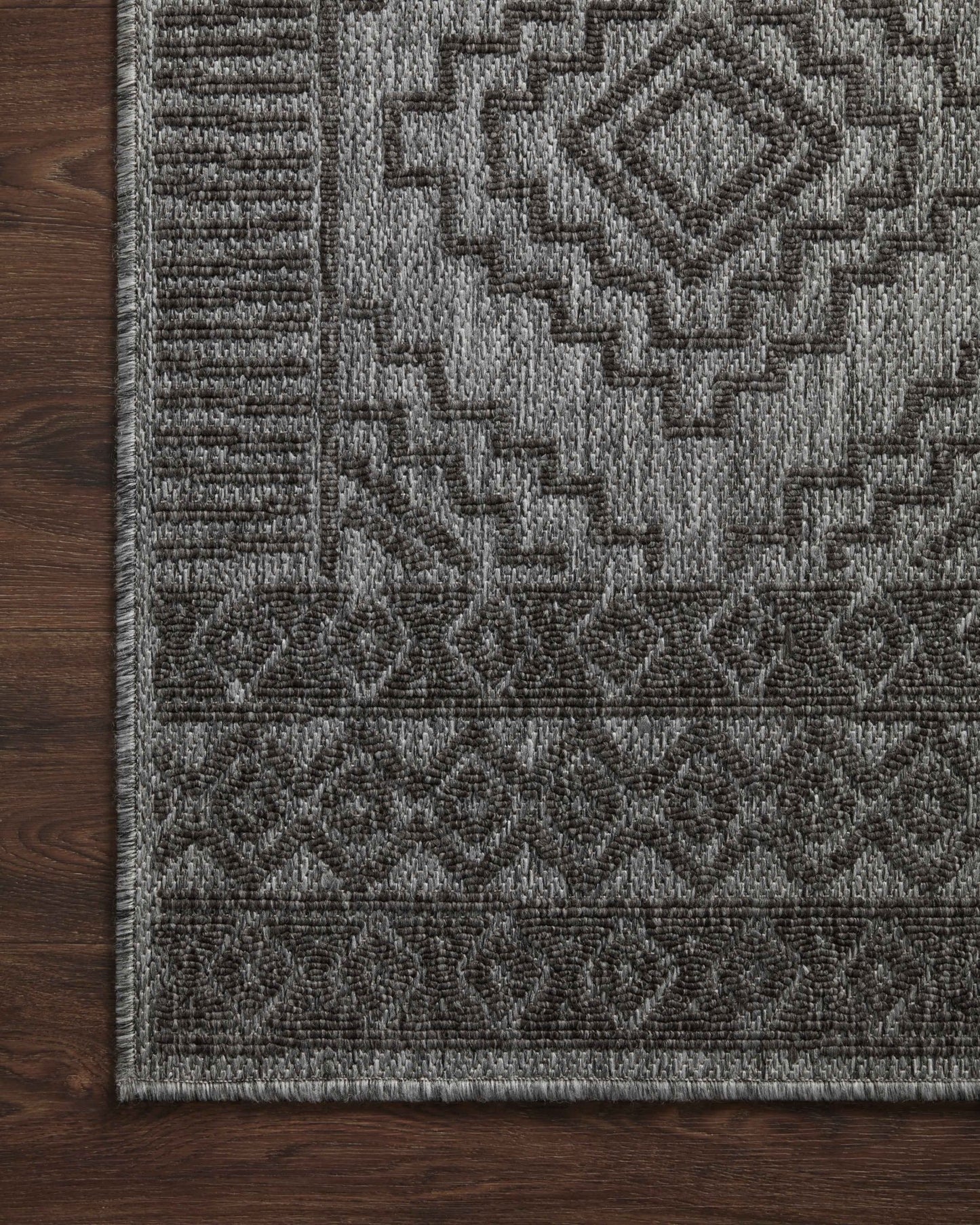 Loloi II Rainier RAI - 06 Grey Charcoal Indoor/Outdoor Power Loomed Rug - Rugs - Loloi II - Atlanta Designer Rugs