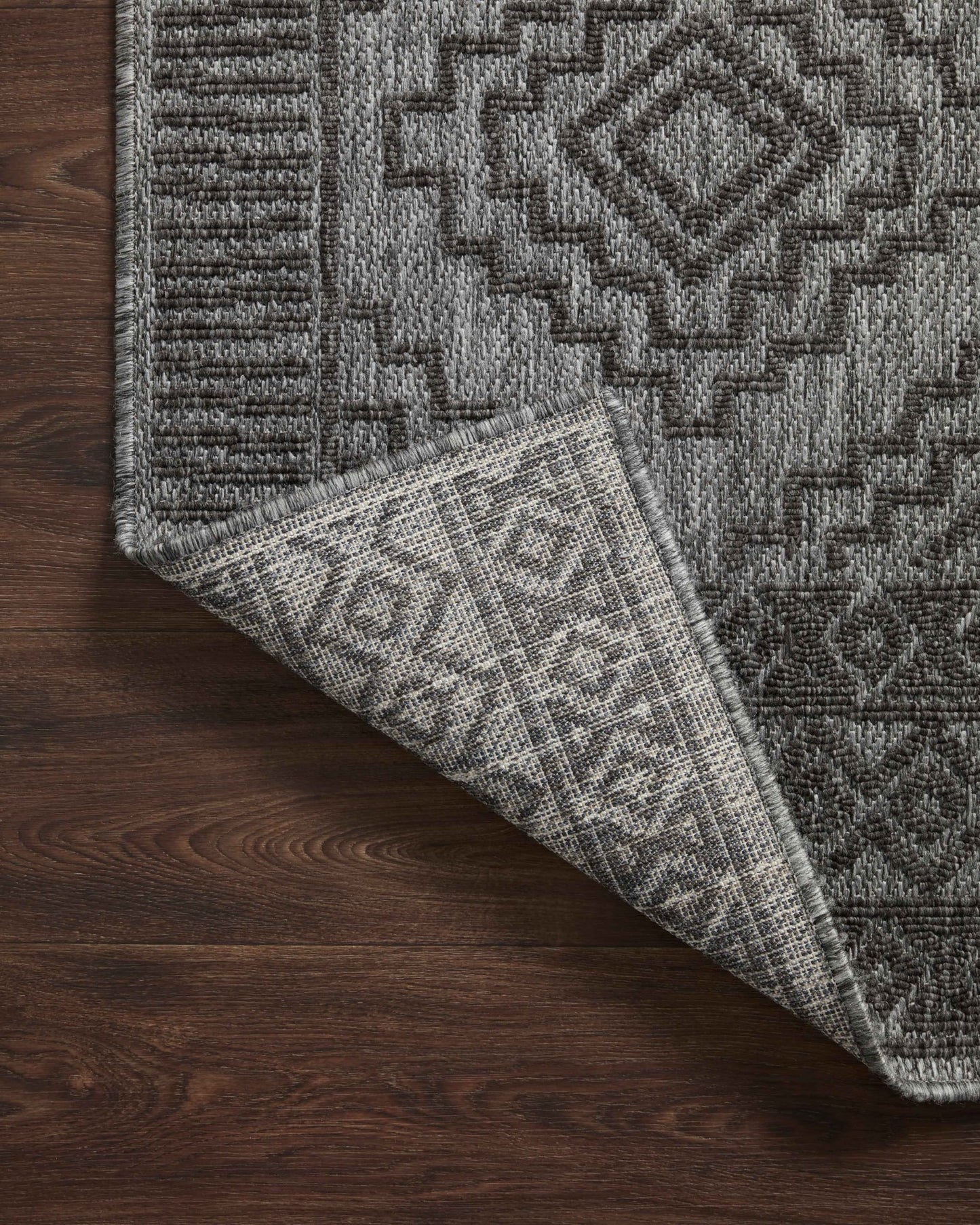 Loloi II Rainier RAI - 06 Grey Charcoal Indoor/Outdoor Power Loomed Rug - Rugs - Loloi II - Atlanta Designer Rugs