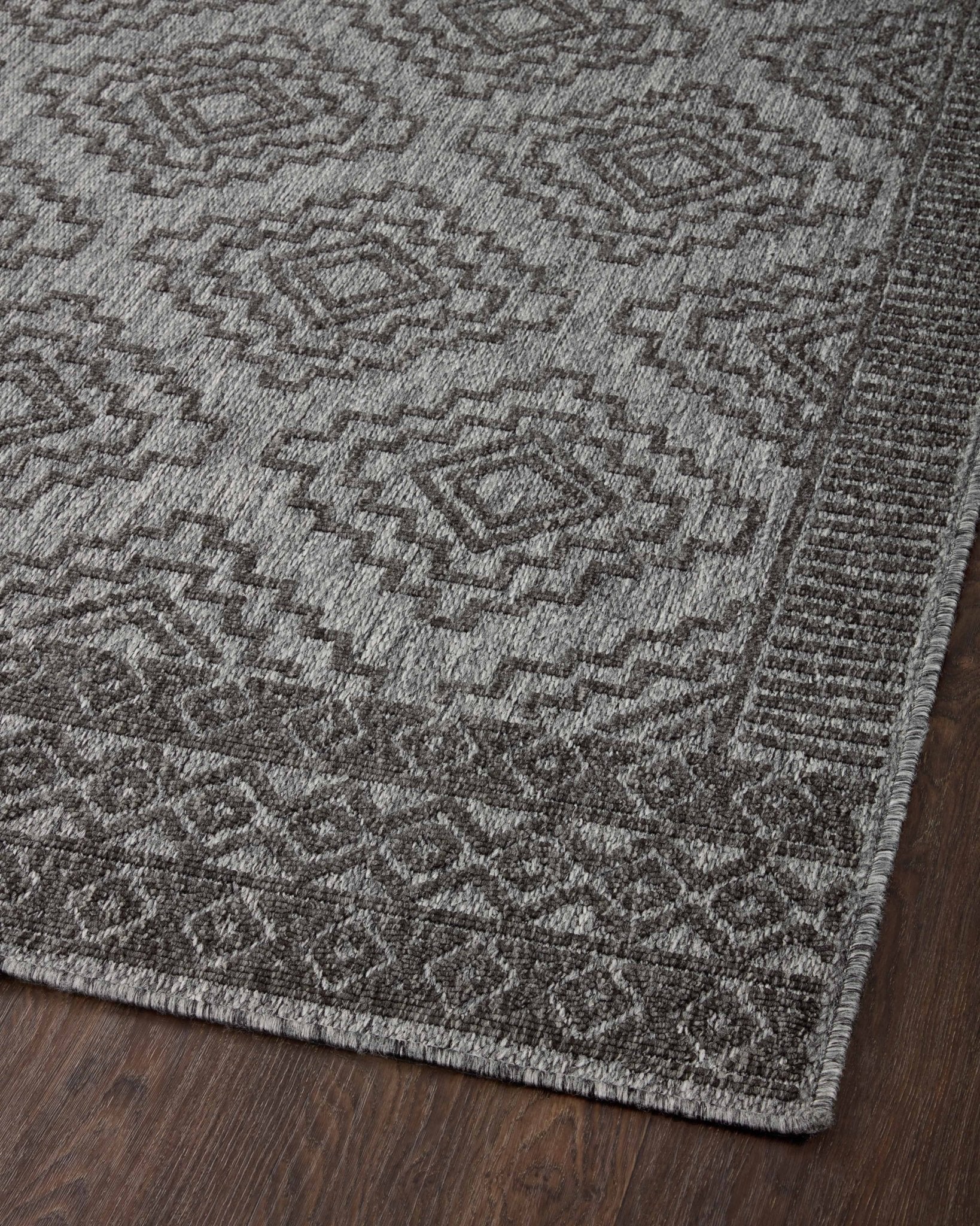 Loloi II Rainier RAI - 06 Grey Charcoal Indoor/Outdoor Power Loomed Rug - Rugs - Loloi II - Atlanta Designer Rugs