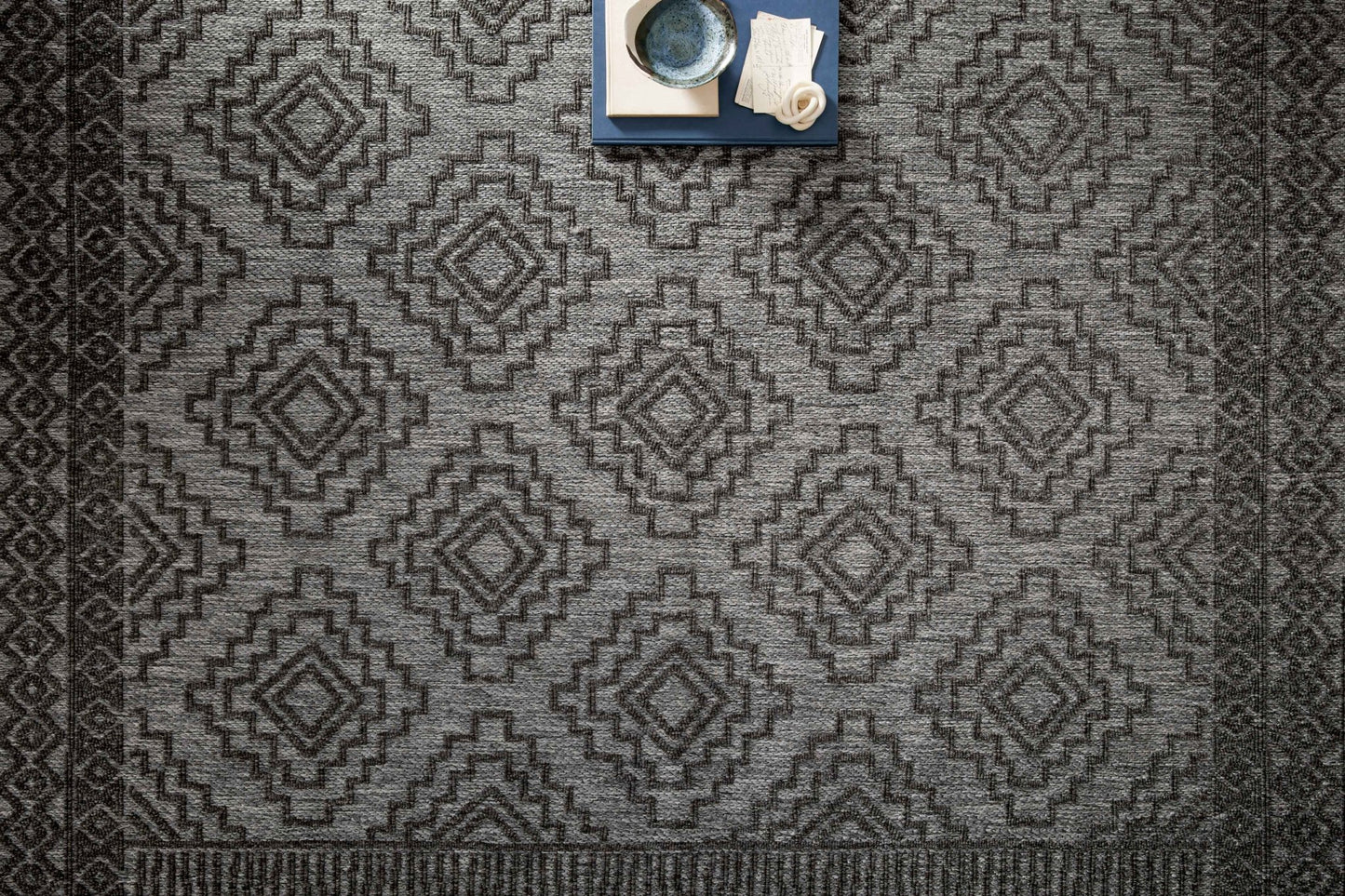 Loloi II Rainier RAI - 06 Grey Charcoal Indoor/Outdoor Power Loomed Rug - Rugs - Loloi II - Atlanta Designer Rugs