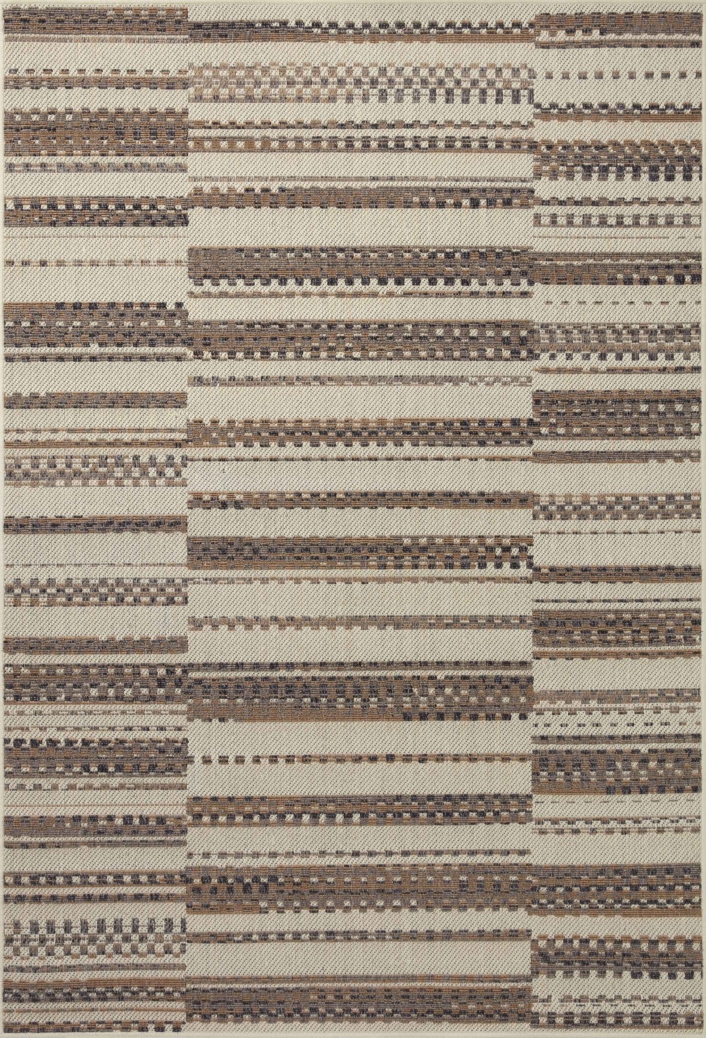 Loloi II Rainier RAI - 08 Ivory Taupe Indoor/Outdoor Power Loomed Rug - Rugs - Loloi II - Atlanta Designer Rugs