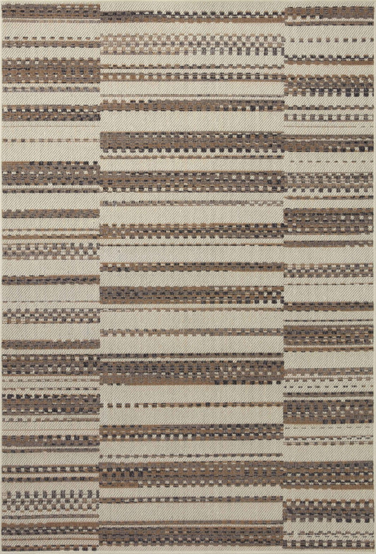 Loloi II Rainier RAI - 08 Ivory Taupe Indoor/Outdoor Power Loomed Rug - Rugs - Loloi II - Atlanta Designer Rugs