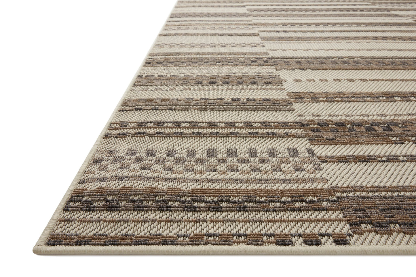 Loloi II Rainier RAI - 08 Ivory Taupe Indoor/Outdoor Power Loomed Rug - Rugs - Loloi II - Atlanta Designer Rugs