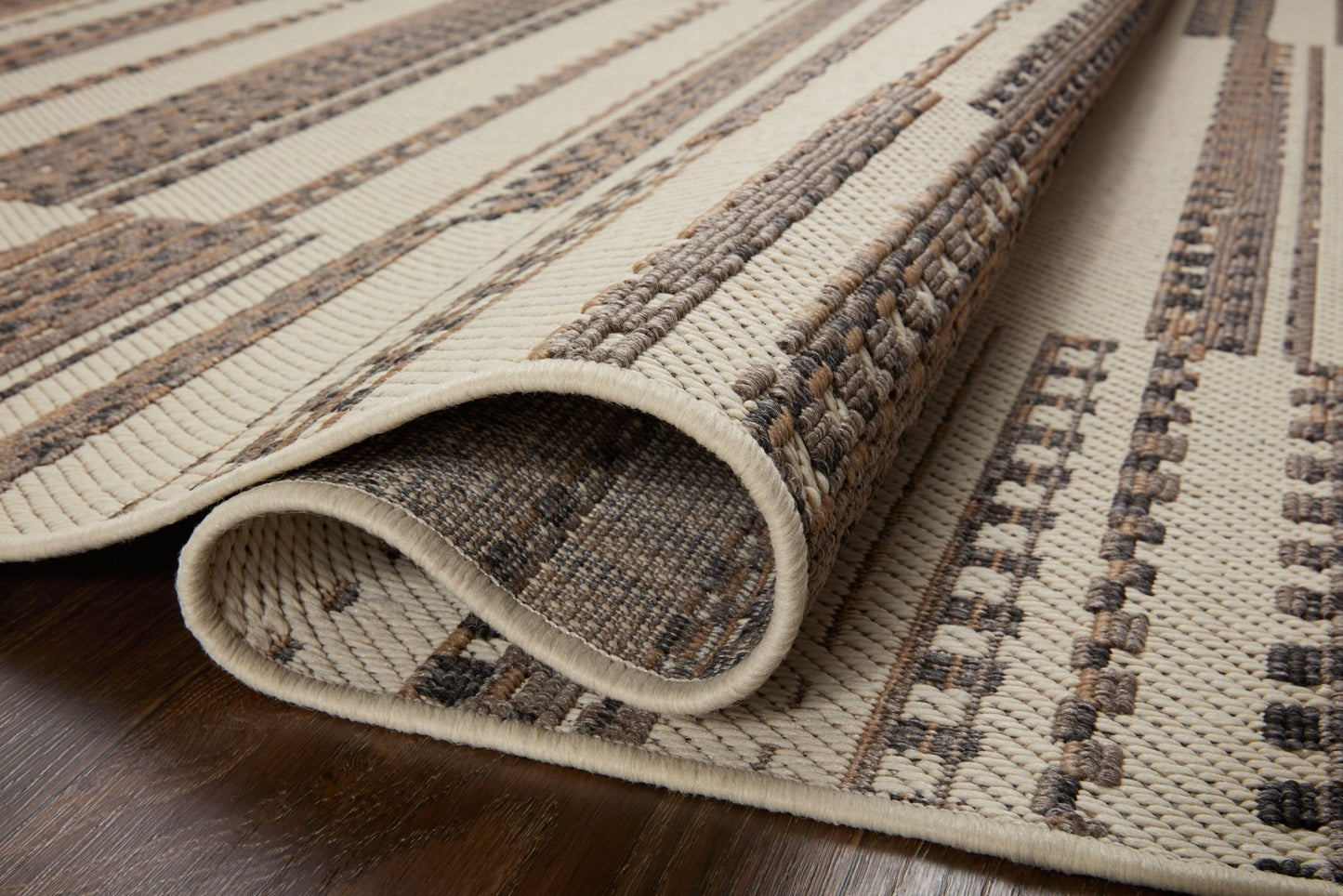 Loloi II Rainier RAI - 08 Ivory Taupe Indoor/Outdoor Power Loomed Rug - Rugs - Loloi II - Atlanta Designer Rugs