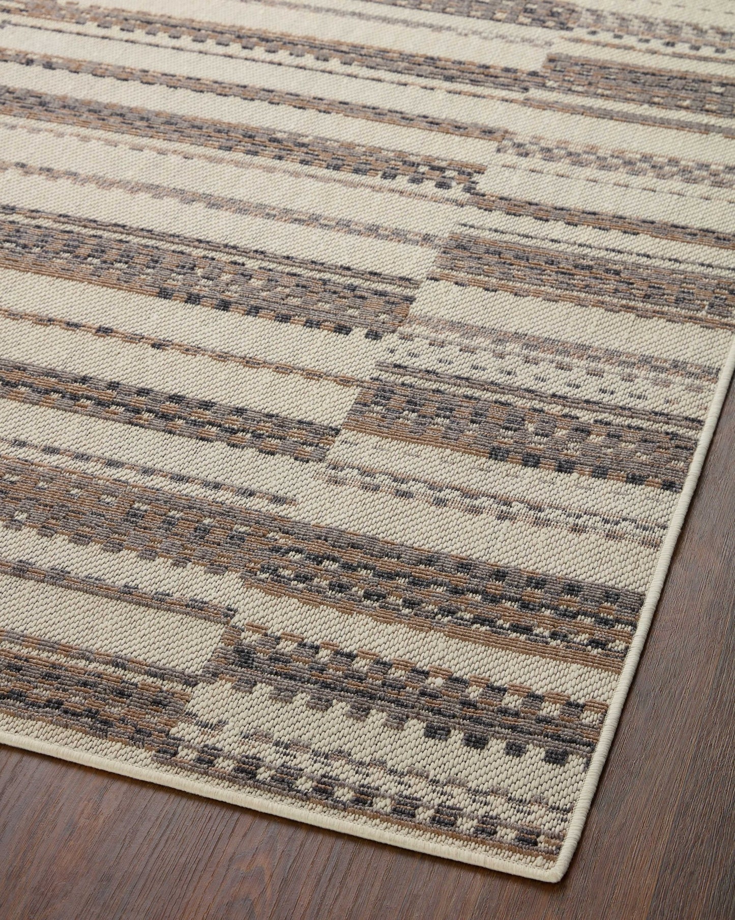 Loloi II Rainier RAI - 08 Ivory Taupe Indoor/Outdoor Power Loomed Rug - Rugs - Loloi II - Atlanta Designer Rugs