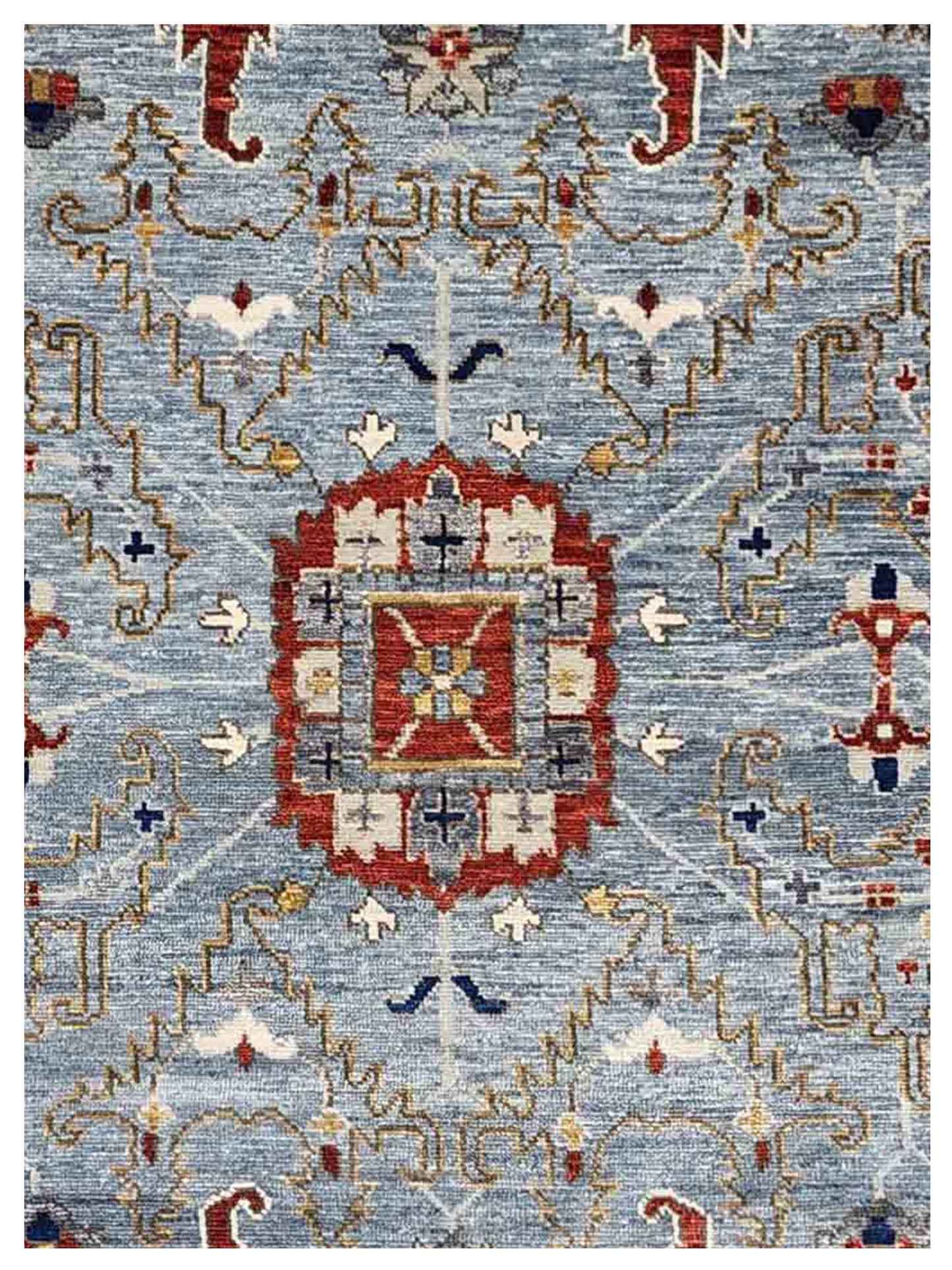 Artisan Amanda  Grey Red Traditional Knotted Rug