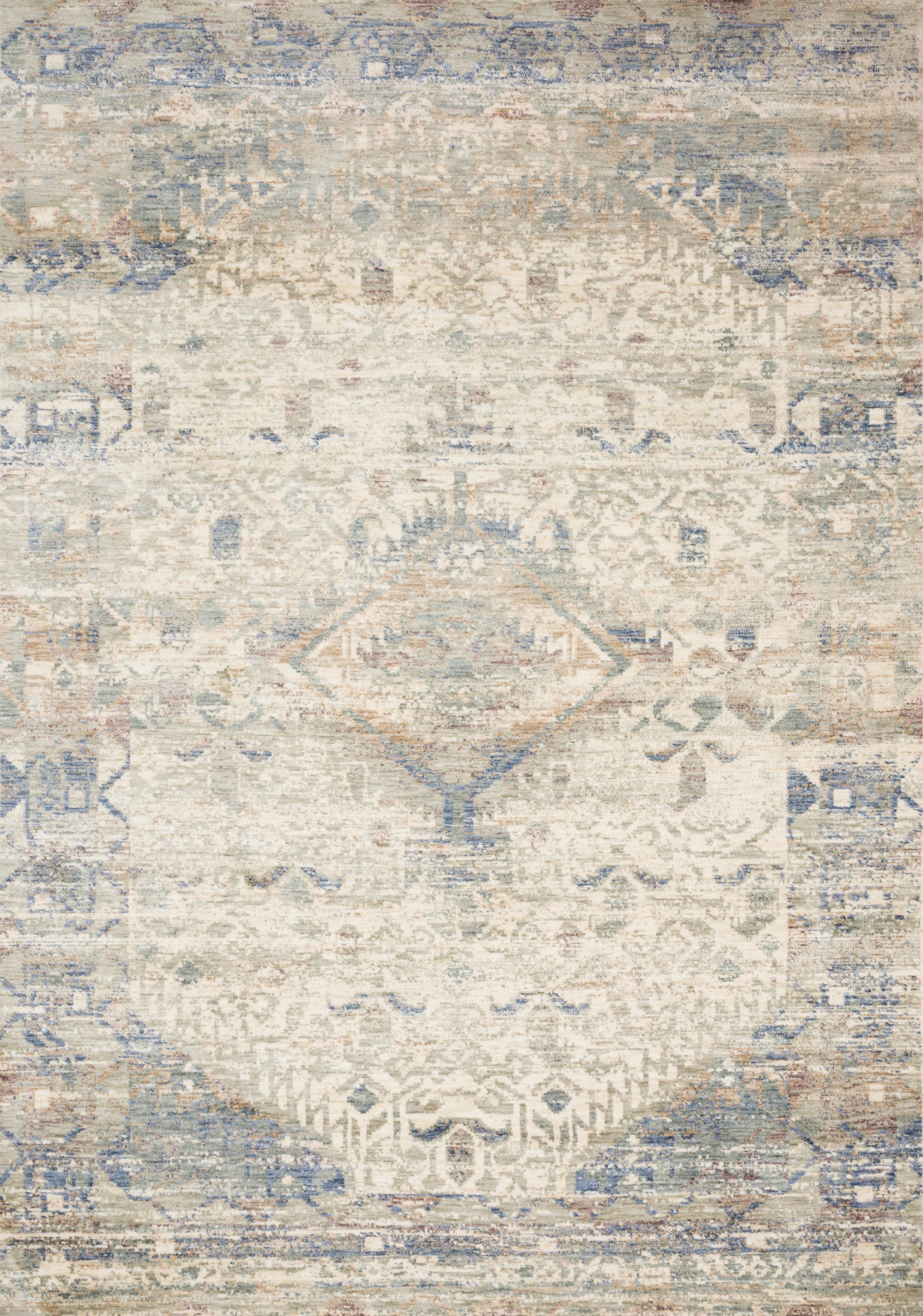 Loloi Revere REV-06 Ivory Blue Traditional Power Loomed Rug