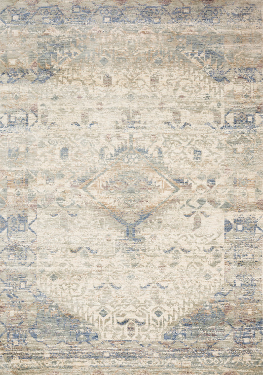 Loloi Revere REV-06 Ivory Blue Traditional Power Loomed Rug