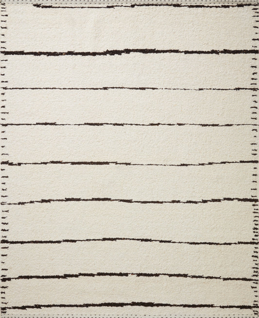 Loloi ROMAN ROM-05 Ivory Black Contemporary Hand Woven Rug