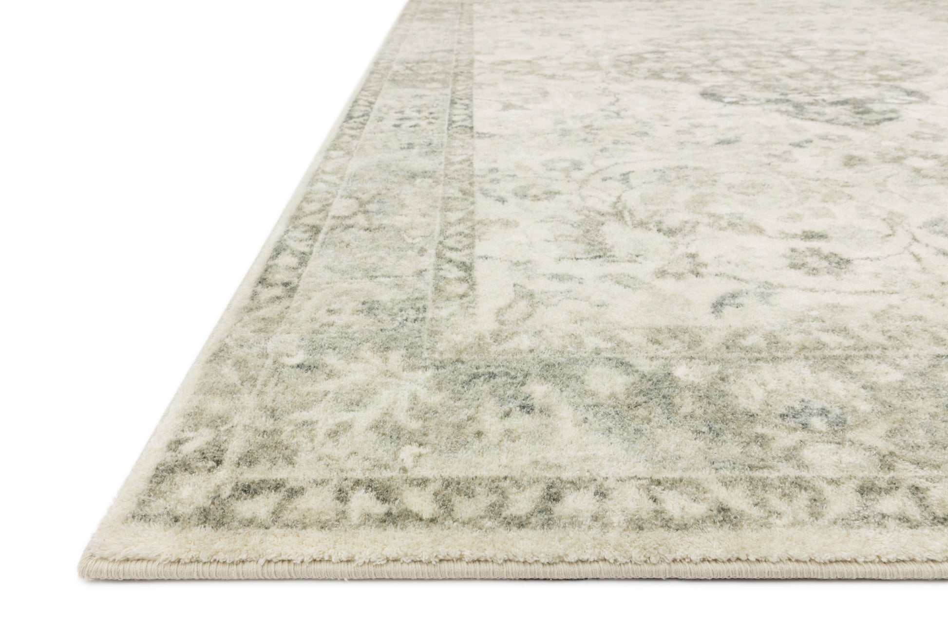 Loloi II Rosette ROS-02 Ivory Silver Traditional Power Loomed Rug