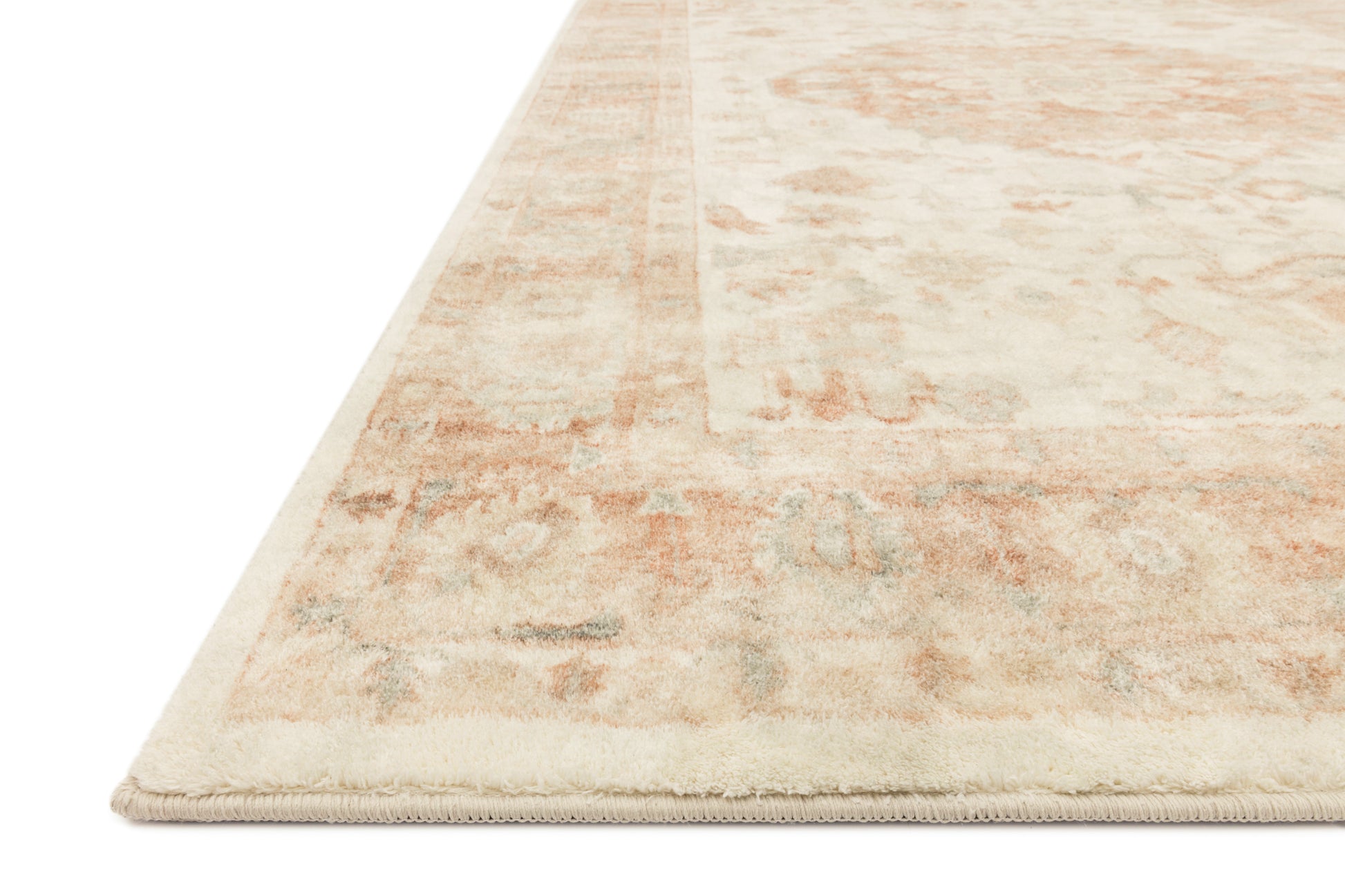 Loloi II Rosette ROS-03 Ivory Terracotta Traditional Power Loomed Rug