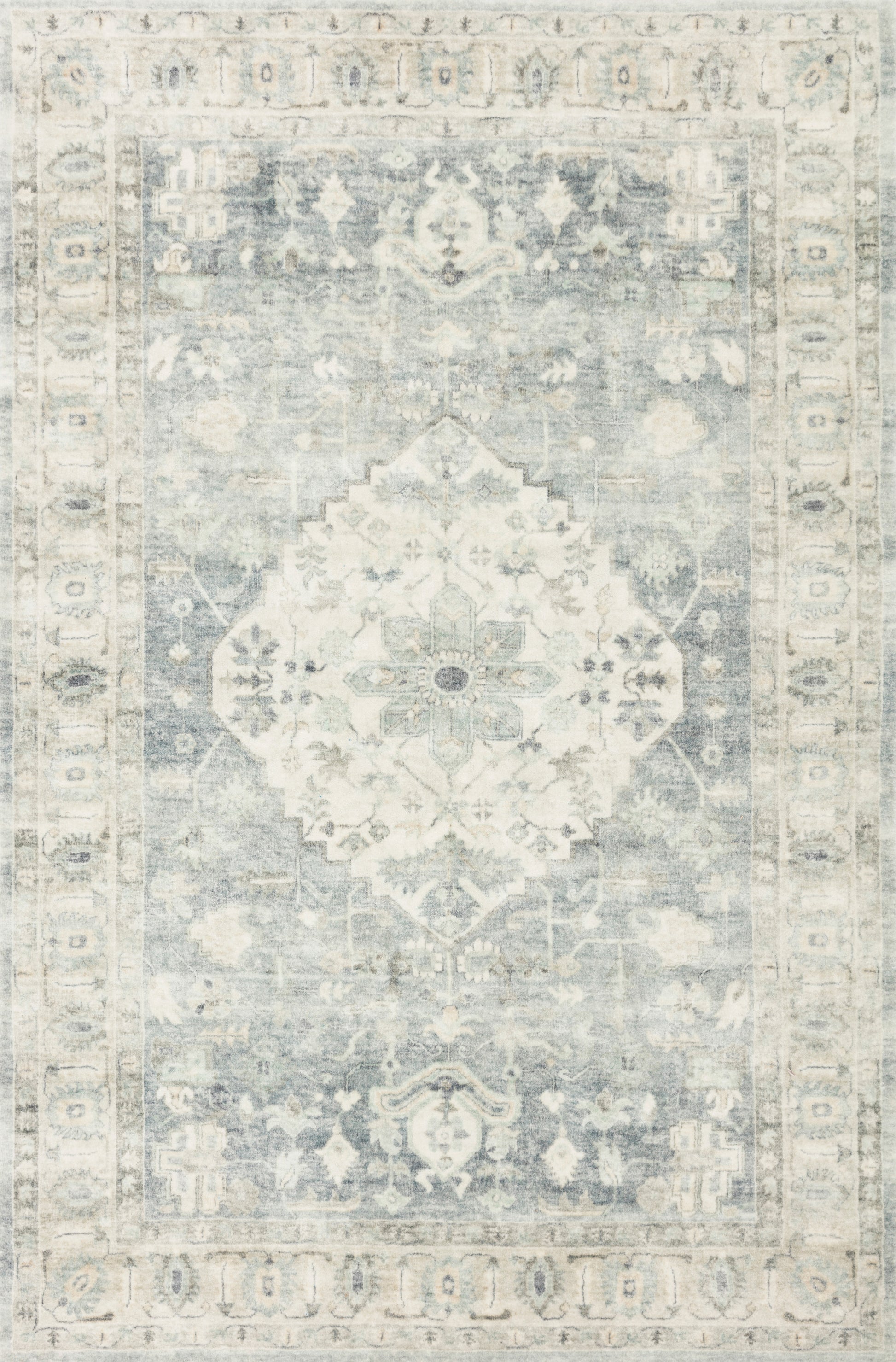 Loloi II Rosette ROS-07 Denim Fog Traditional Power Loomed Rug