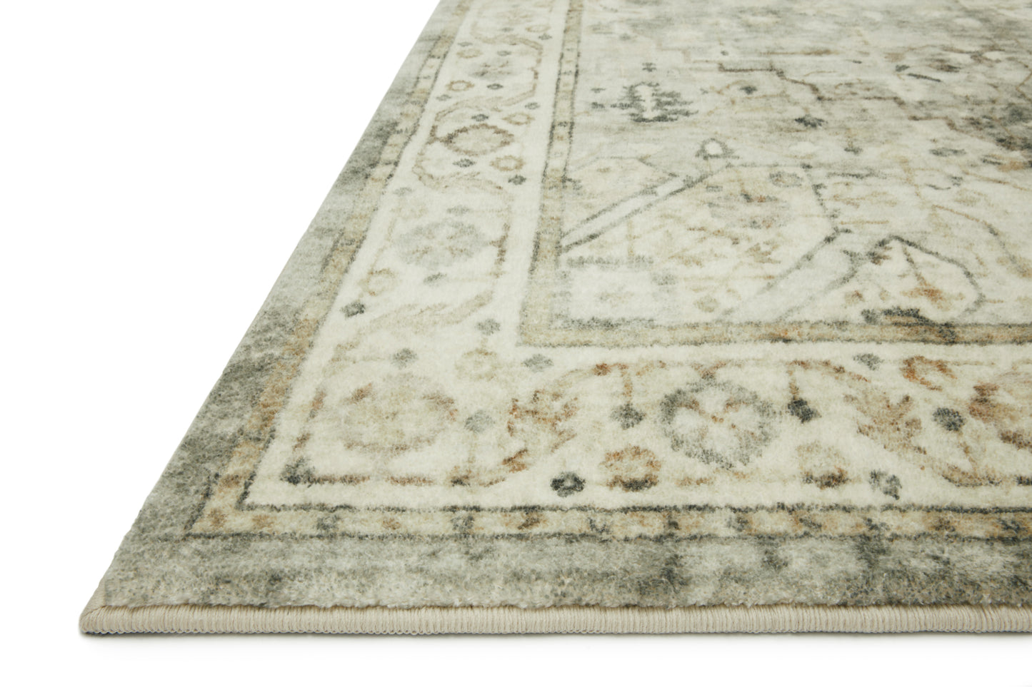 Loloi II Rosette ROS-09 Sage Beige Traditional Power Loomed Rug