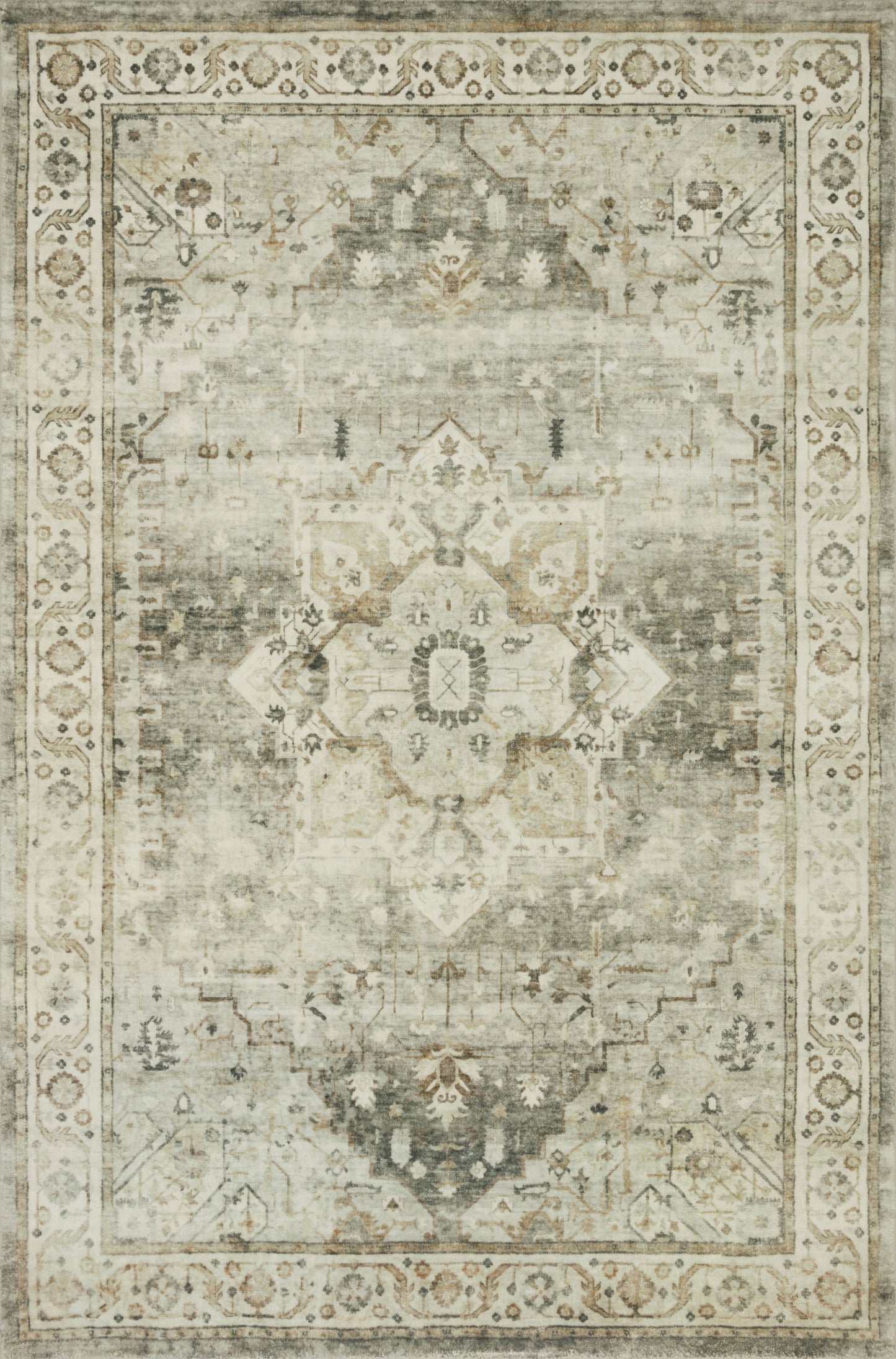 Loloi II Rosette ROS-09 Sage Beige Traditional Power Loomed Rug