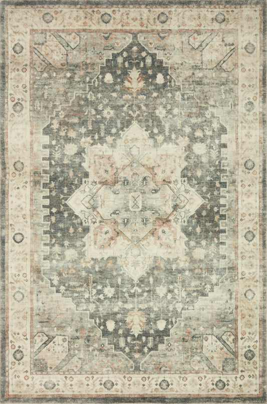 Loloi II Rosette ROS-09 Slate Ivory Traditional Power Loomed Rug