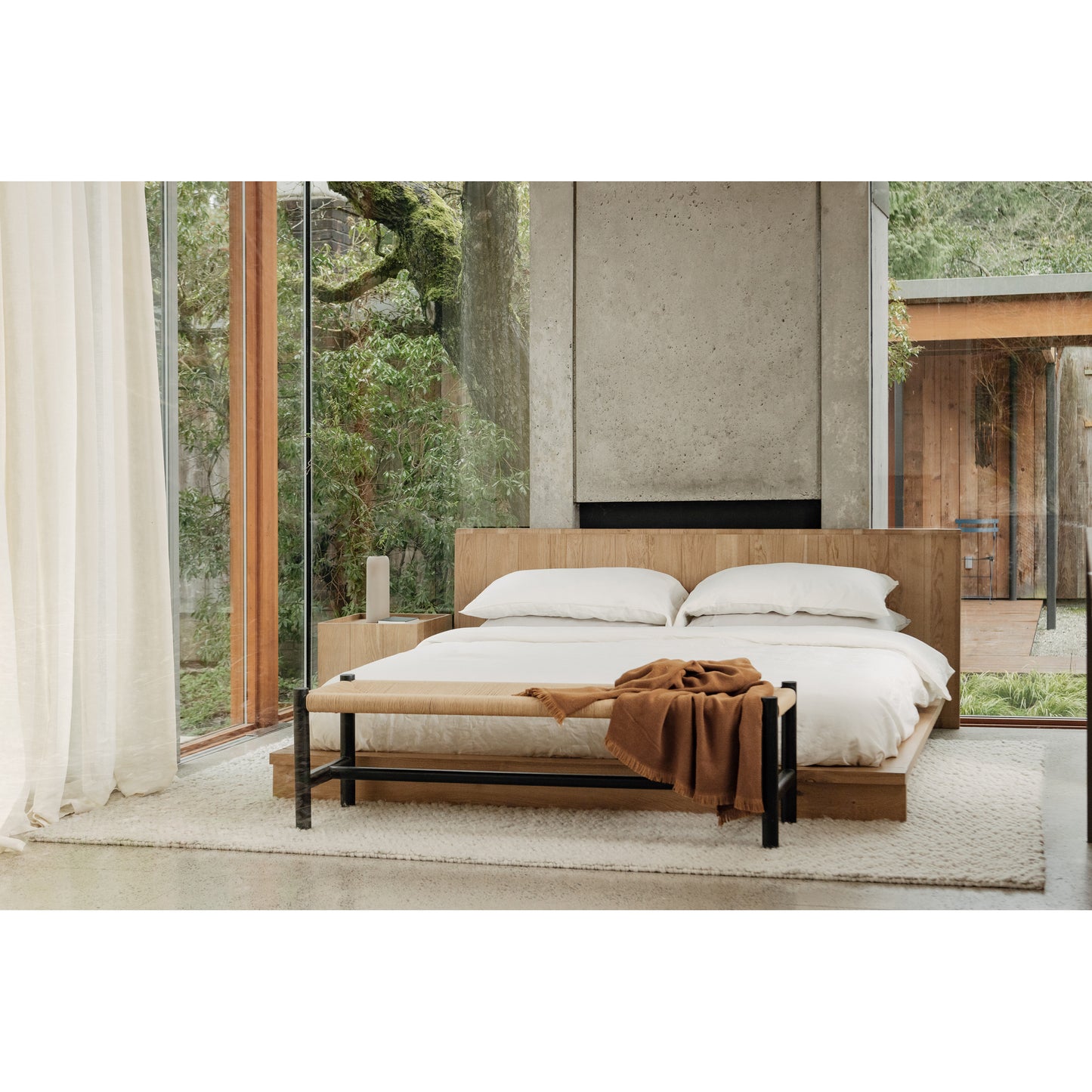 Moes Home Beds Plank Natural Mid-Century Modern Furniture