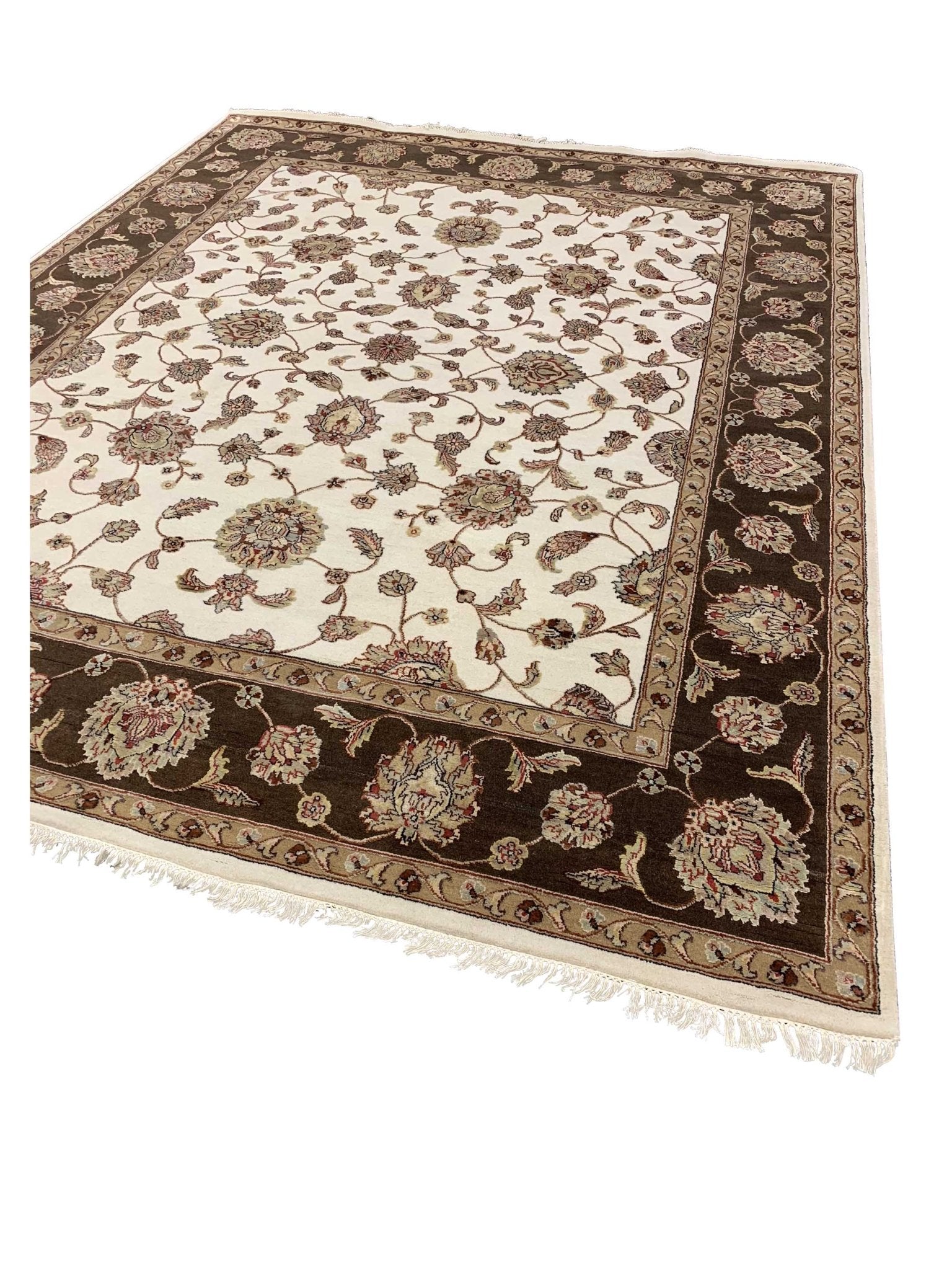 Artisan Winona Ivory Brown Traditional Knotted Rug - Rugs - Artisan - Atlanta Designer Rugs