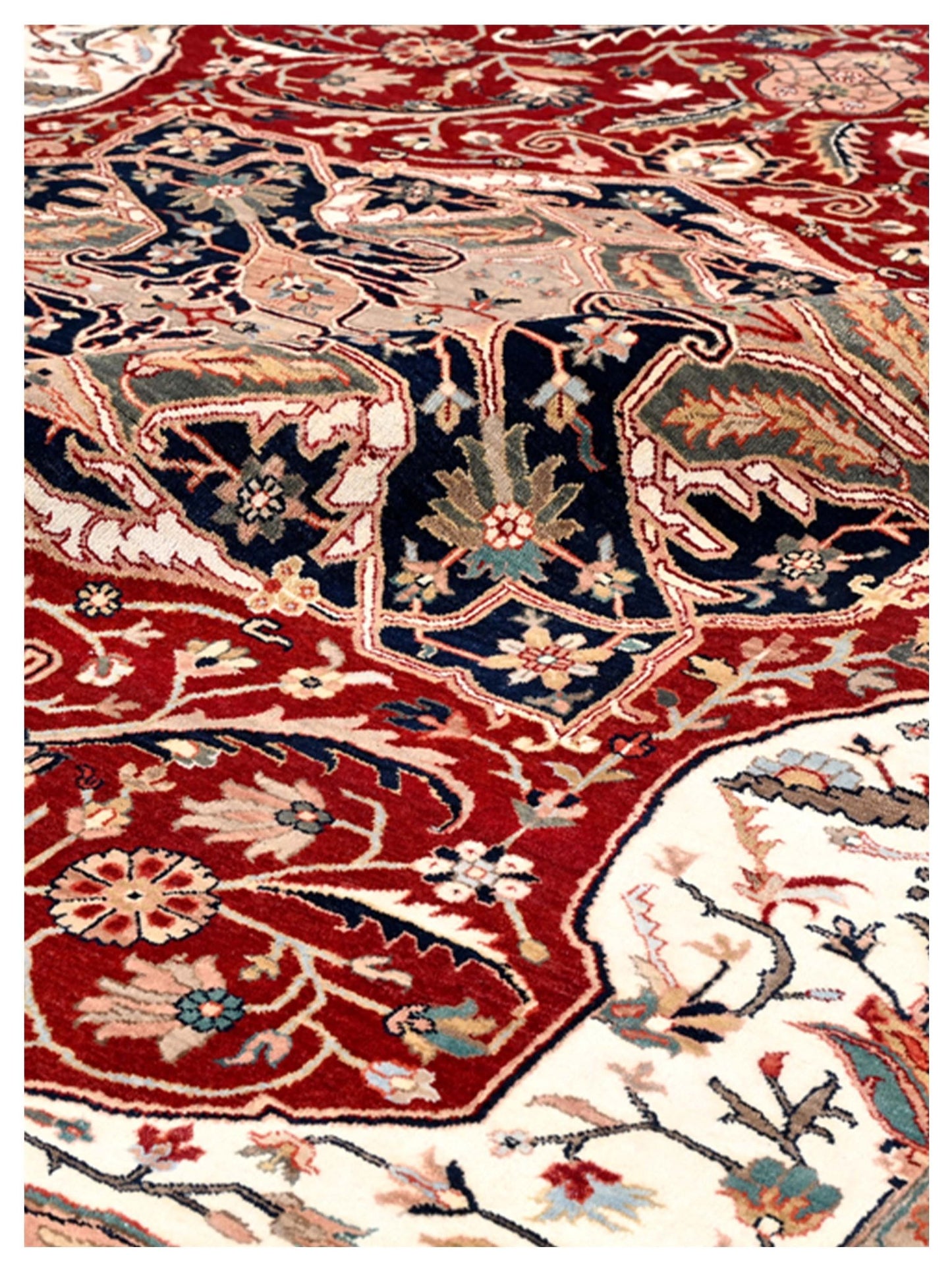 Artisan Gwyneth Red Navy Traditional Knotted Rug - Rugs - Artisan - Atlanta Designer Rugs