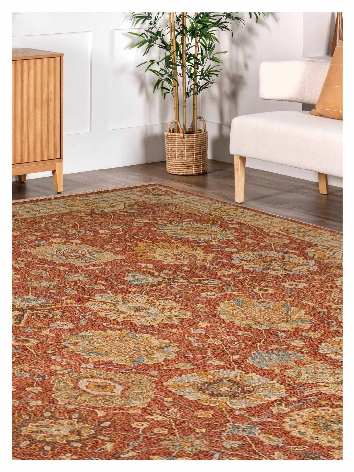 Artisan Sandra Rust Ivory Traditional Knotted Rug - Rugs - Artisan - Atlanta Designer Rugs