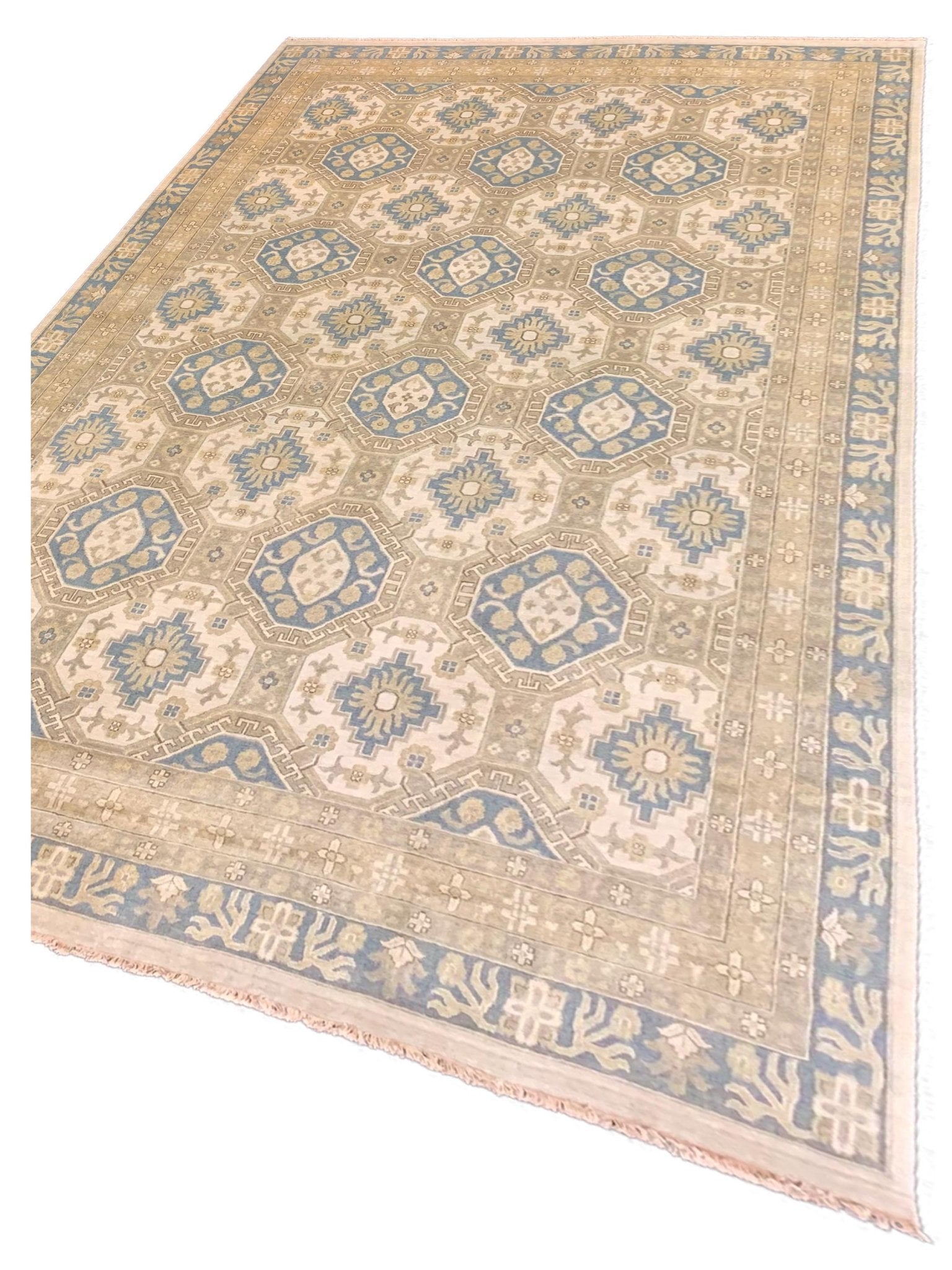 Artisan Cameron Ivory Lt.Blue Traditional Knotted Rug - Rugs - Artisan - Atlanta Designer Rugs