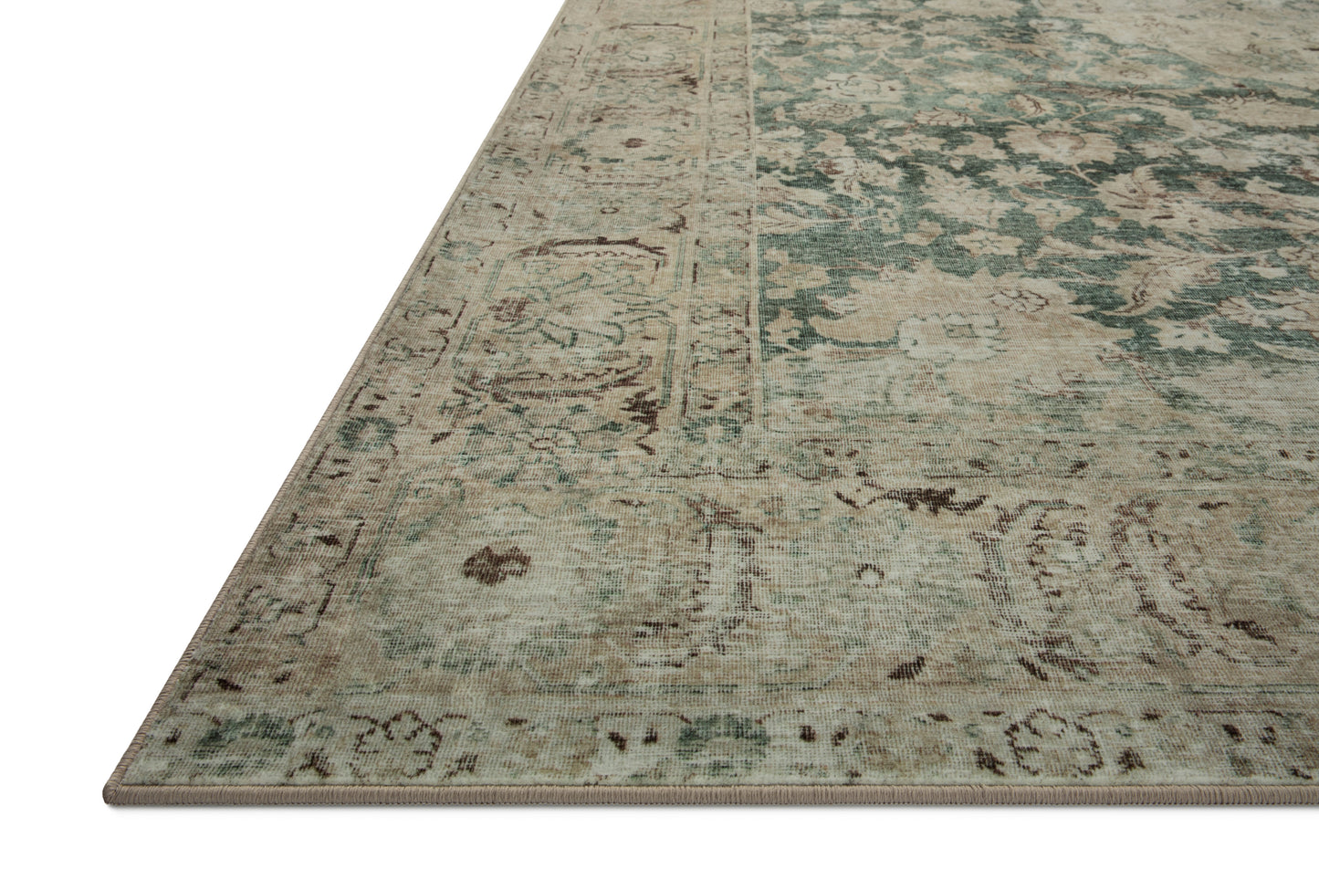 Magnolia Home Sinclair SIN-05 Jade Sand Machine Washable Power Loomed Rug